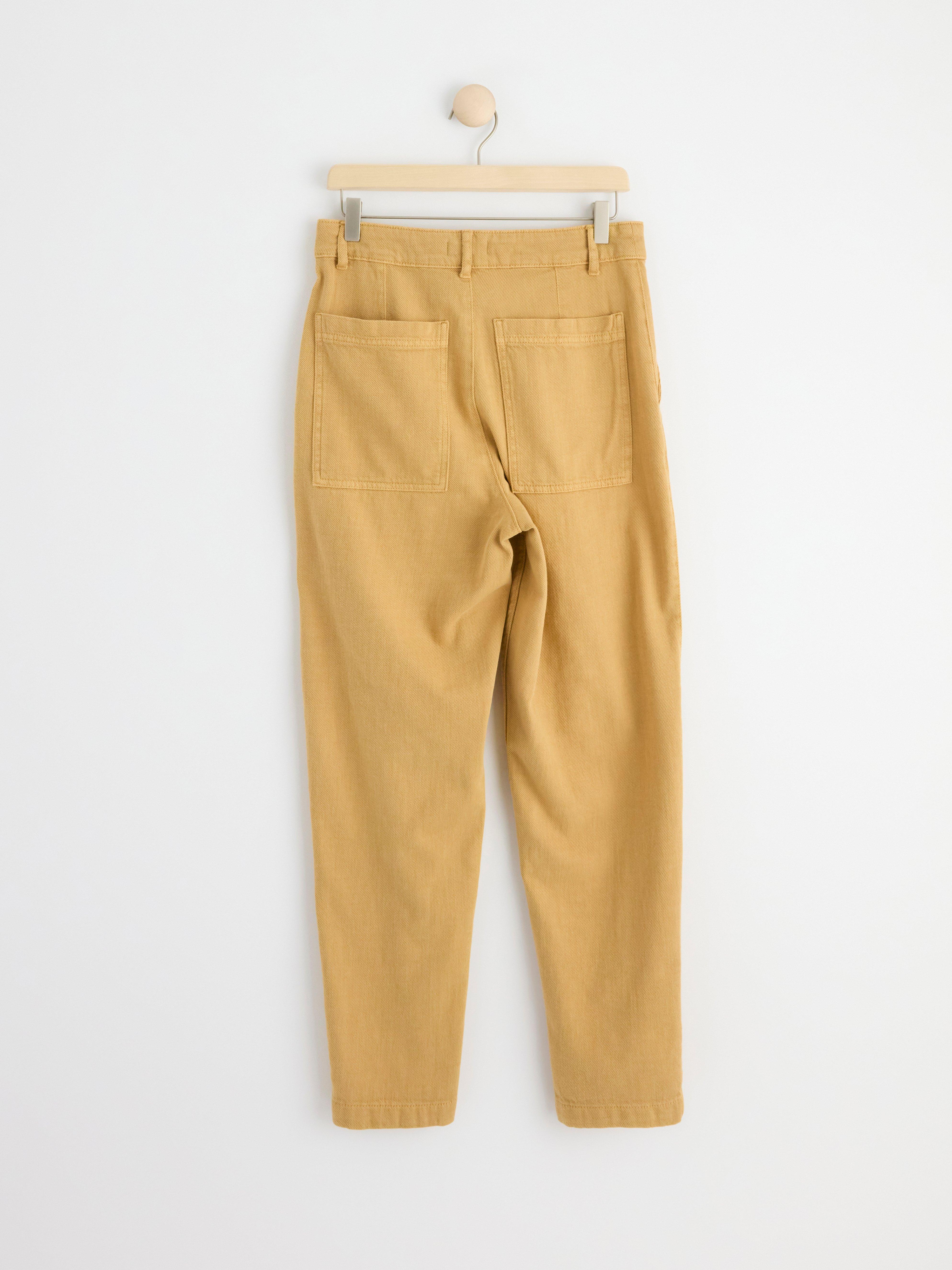 Yellow best sale tapered trousers