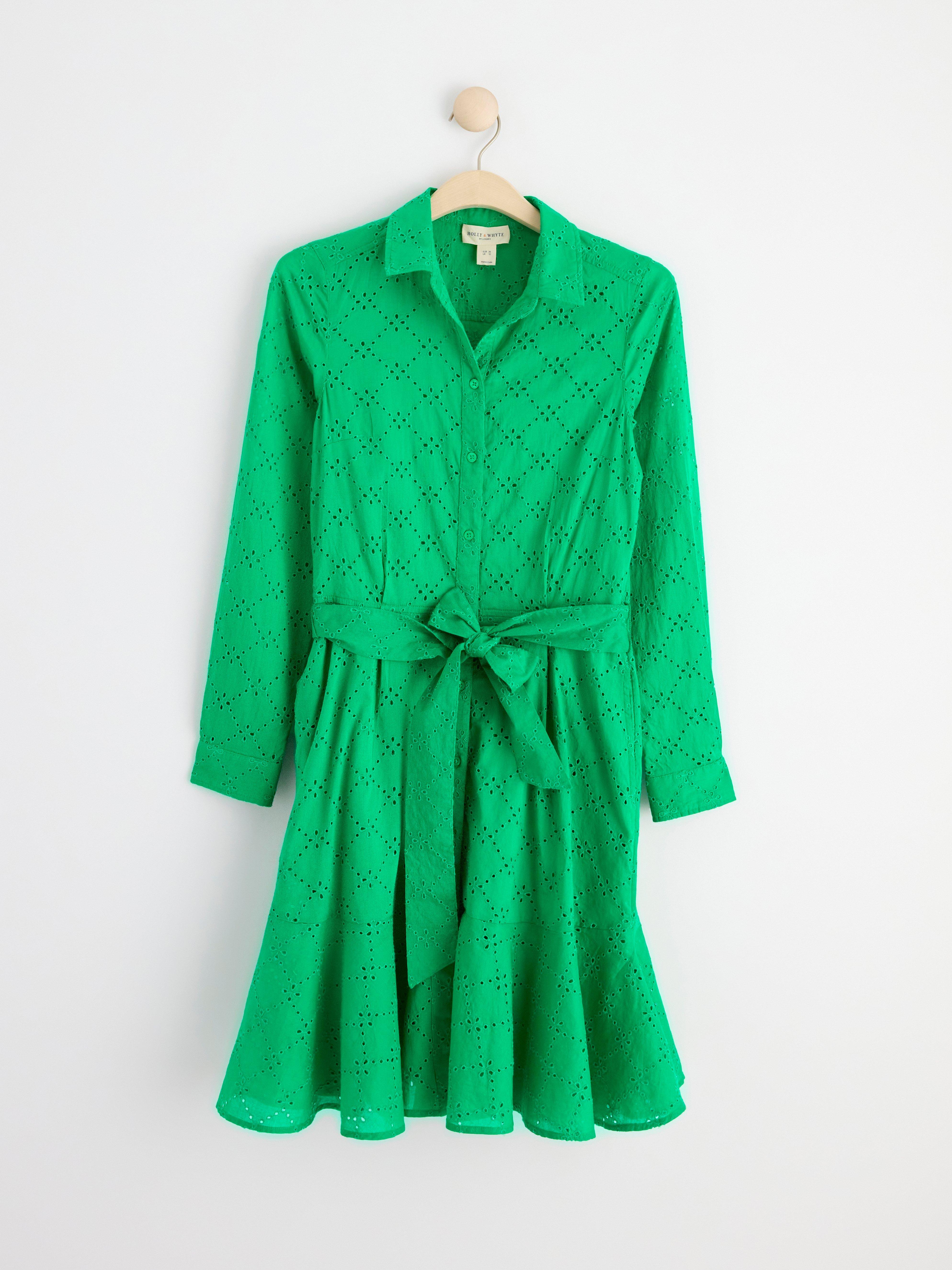 Mini shirt dress with broderie anglaise | Lindex