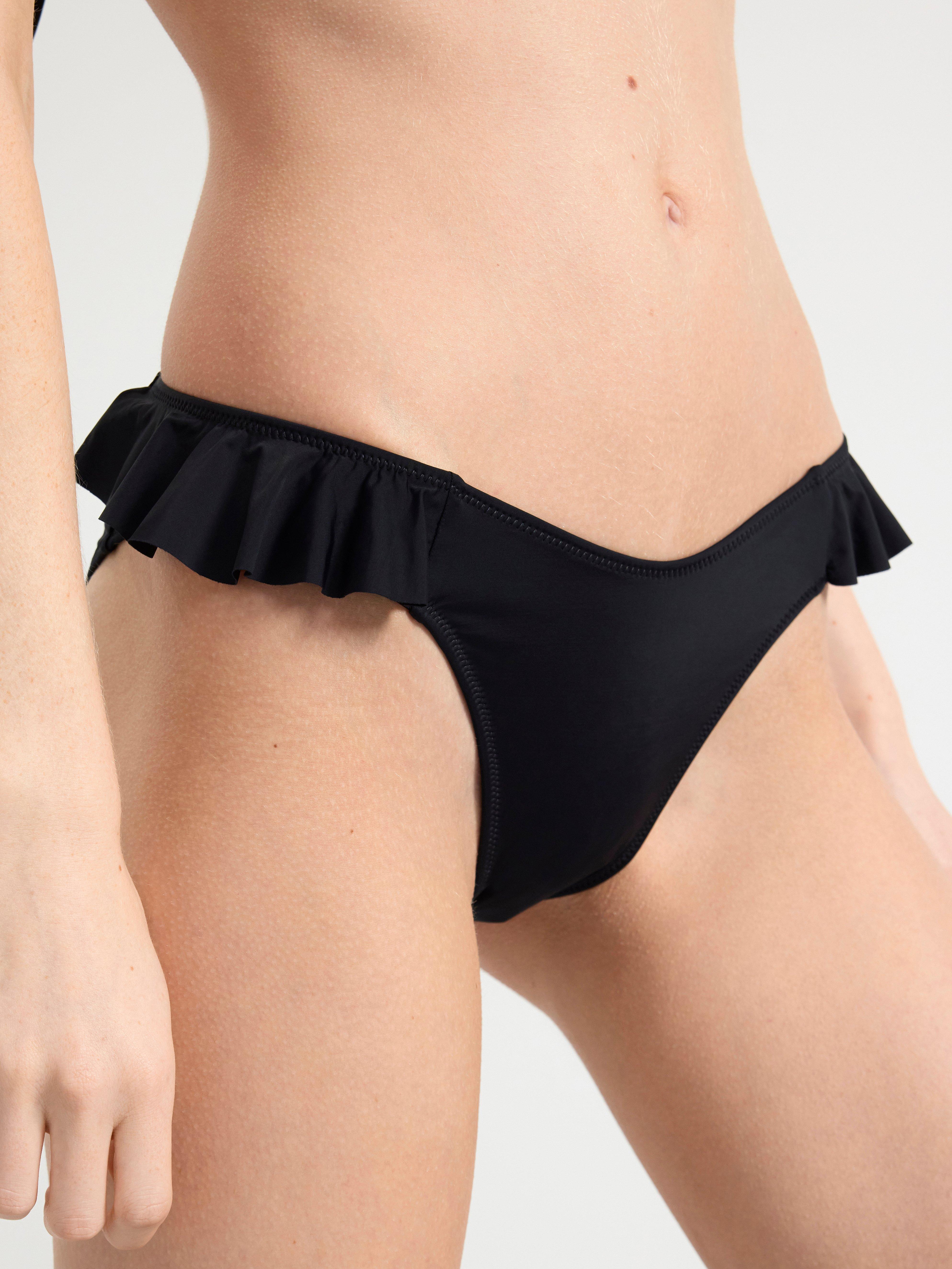 Black Ruffle Bikini Bottom