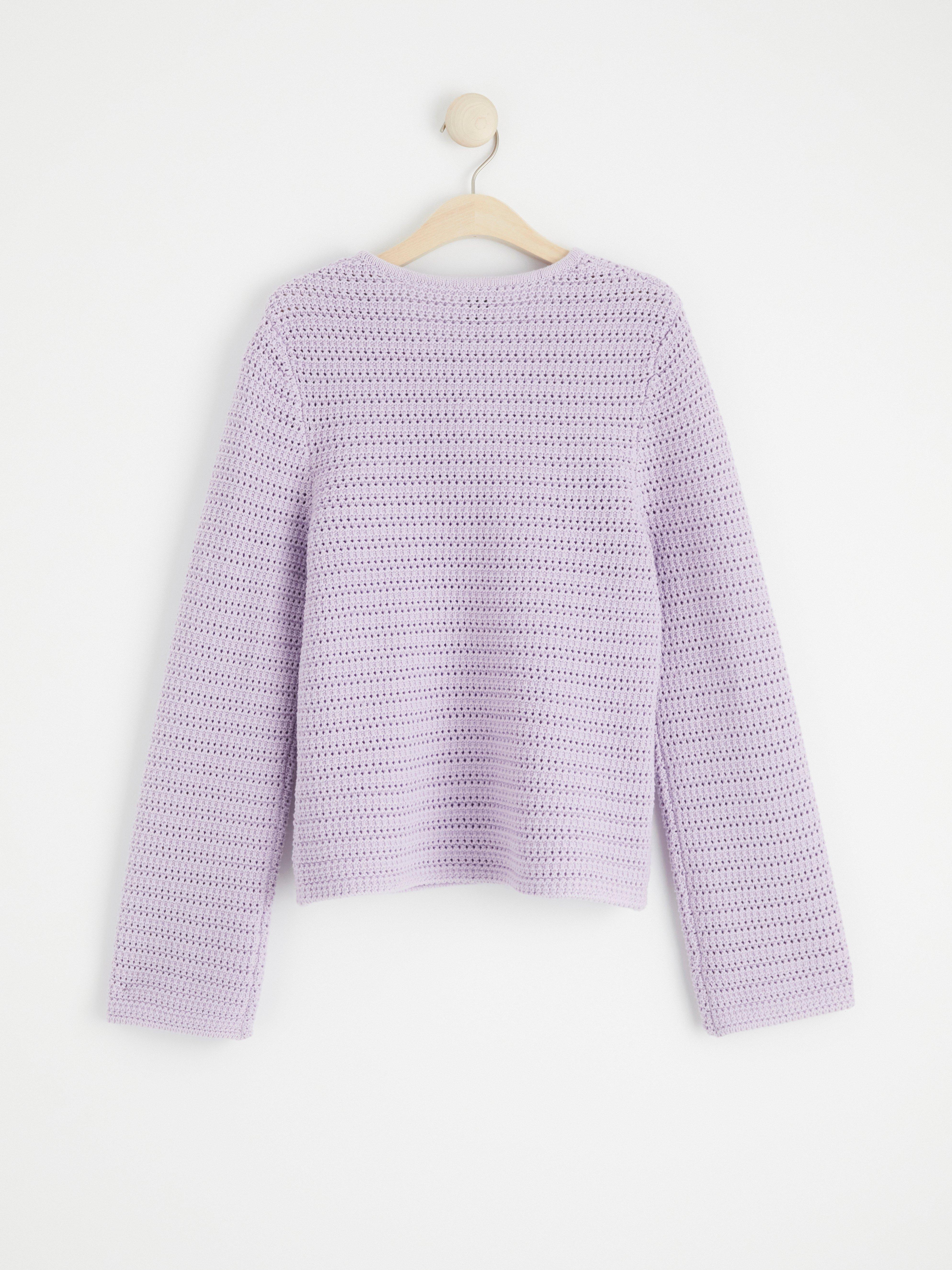 Long sleeve hole knit jumper | Lindex