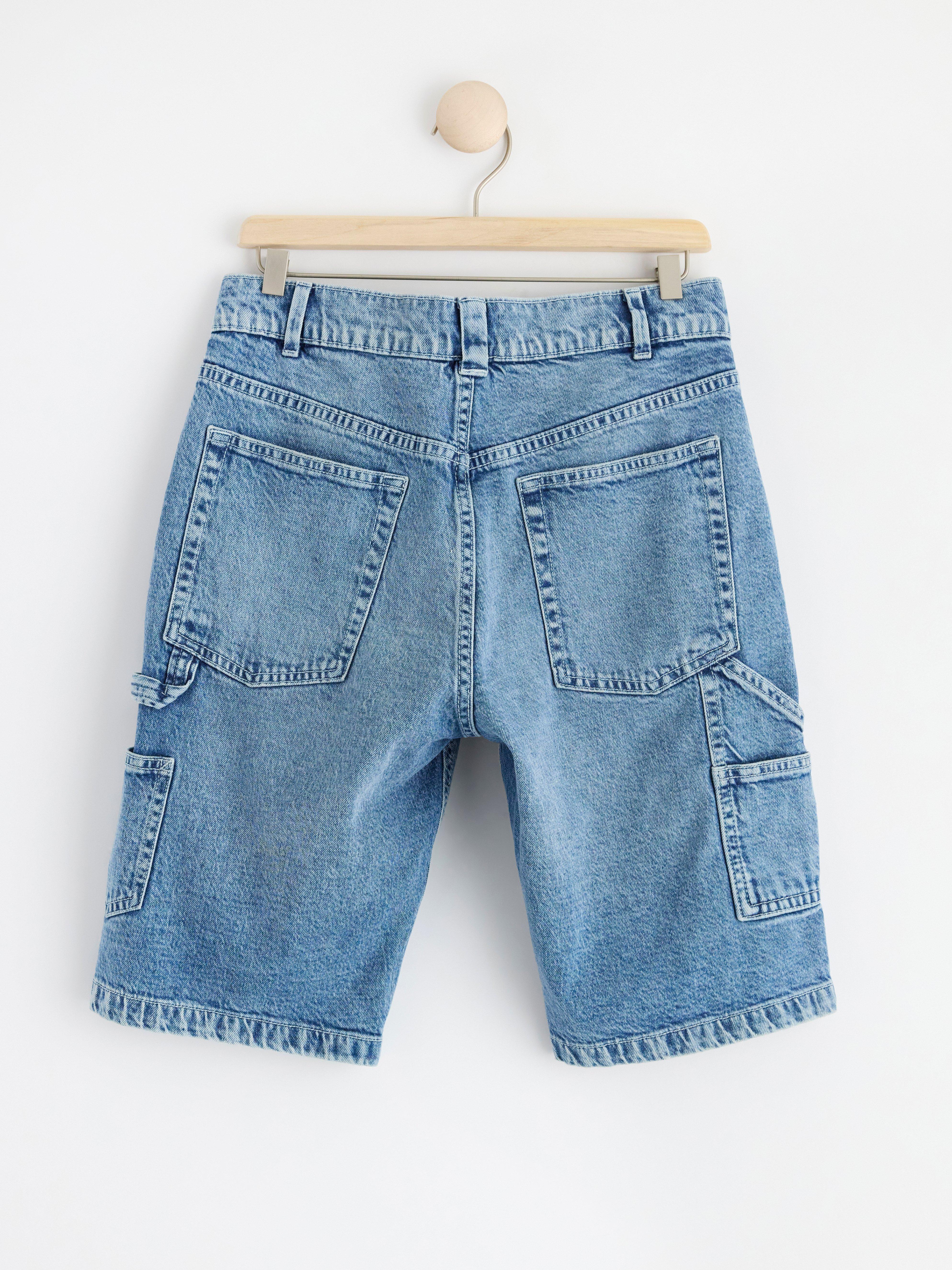 Wide leg hot sale denim shorts