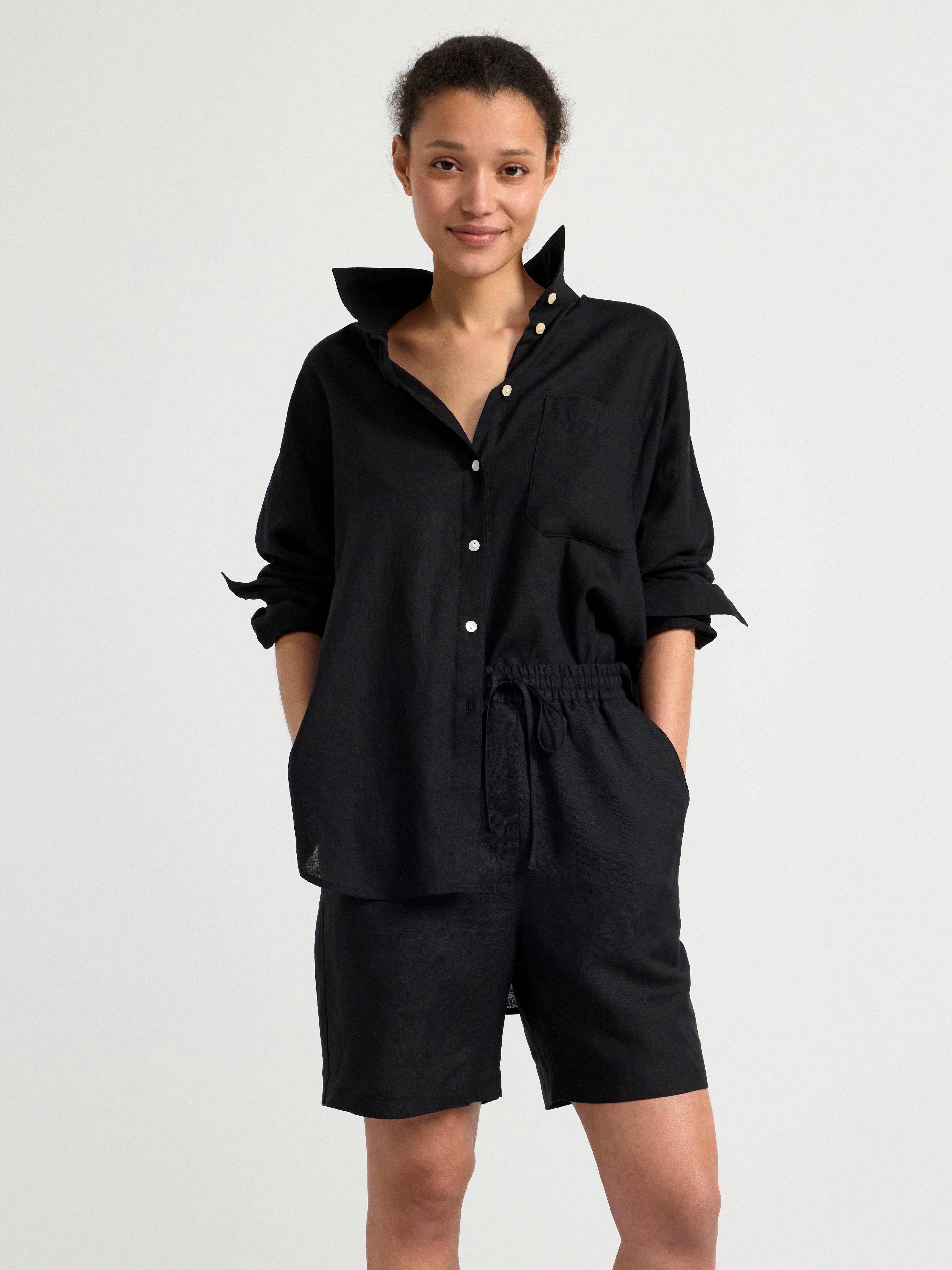 Shorts i linneblandning