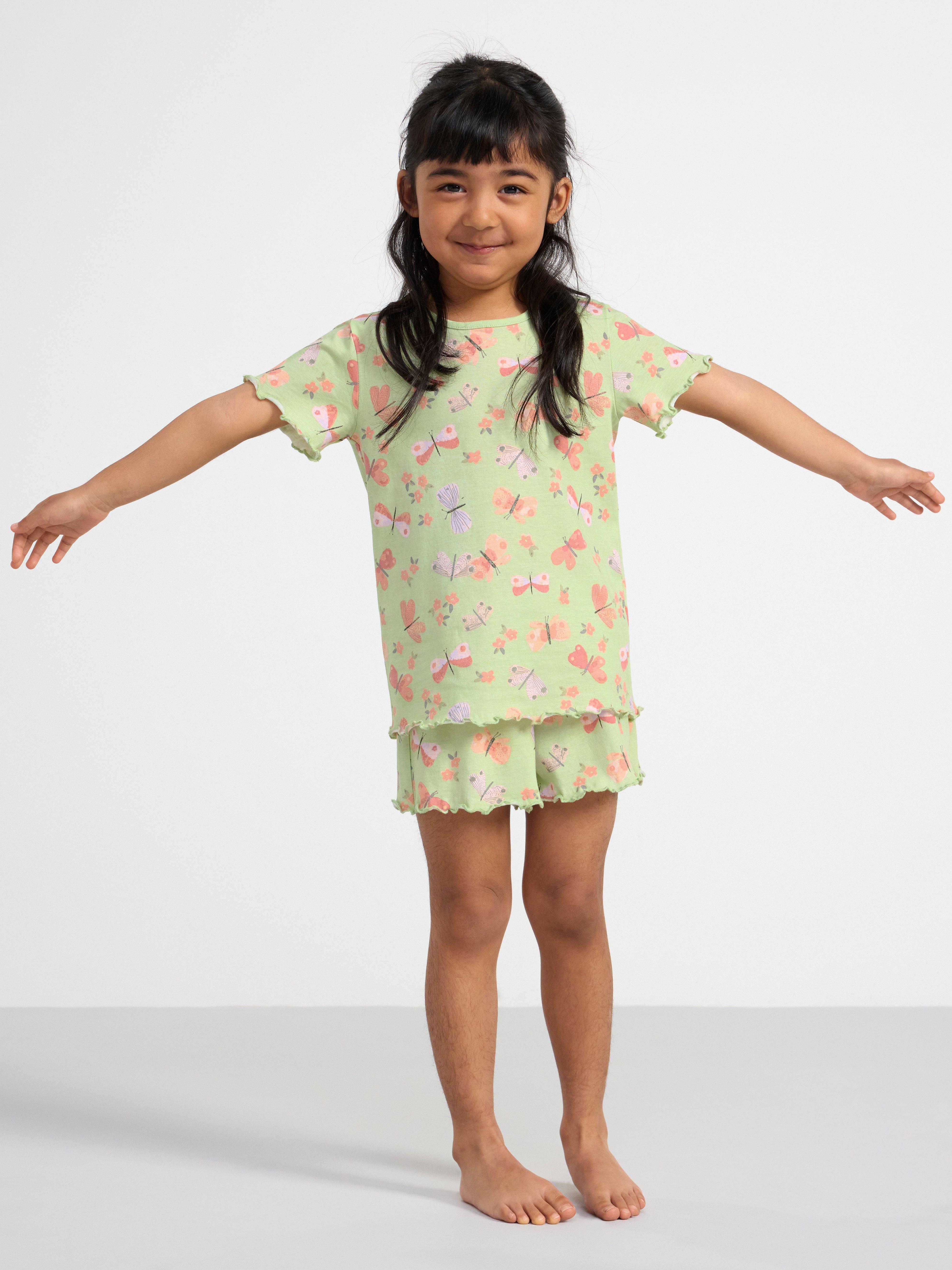 Girls Thermal Pajama Top and Pants - Blush