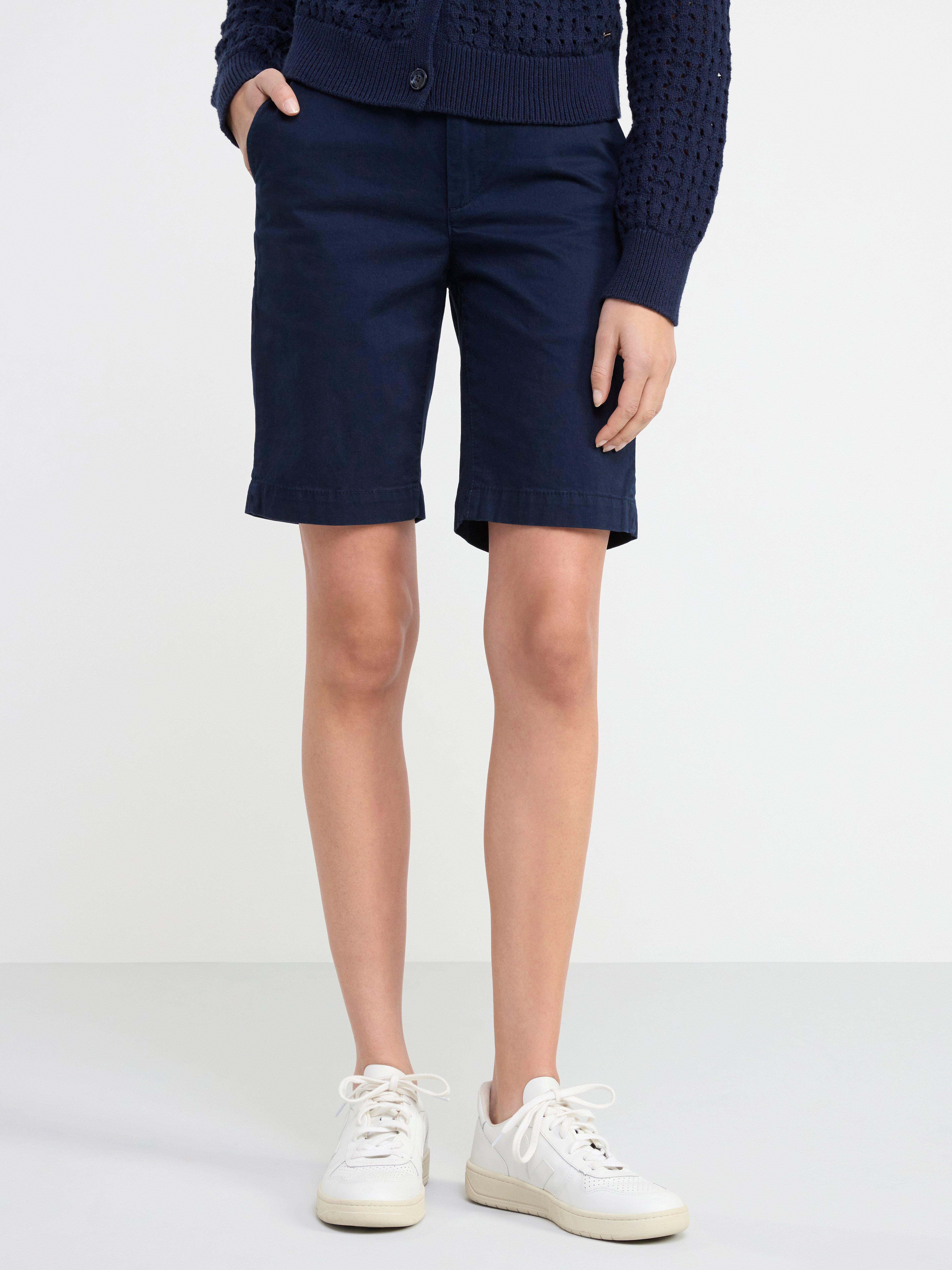 Twillshort med normalhög midja