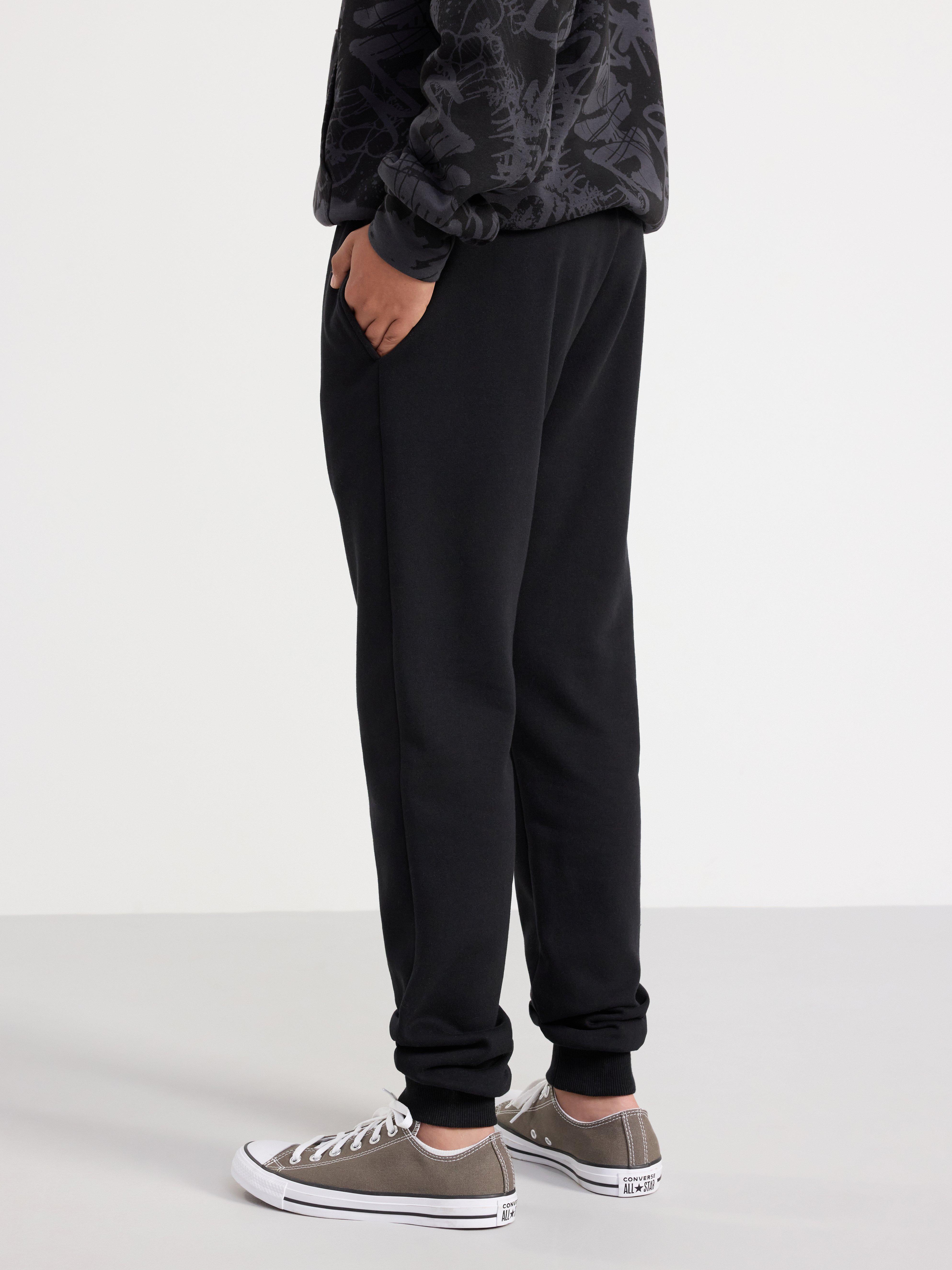 Lindex brushed inside leggings with elasticated waist in black