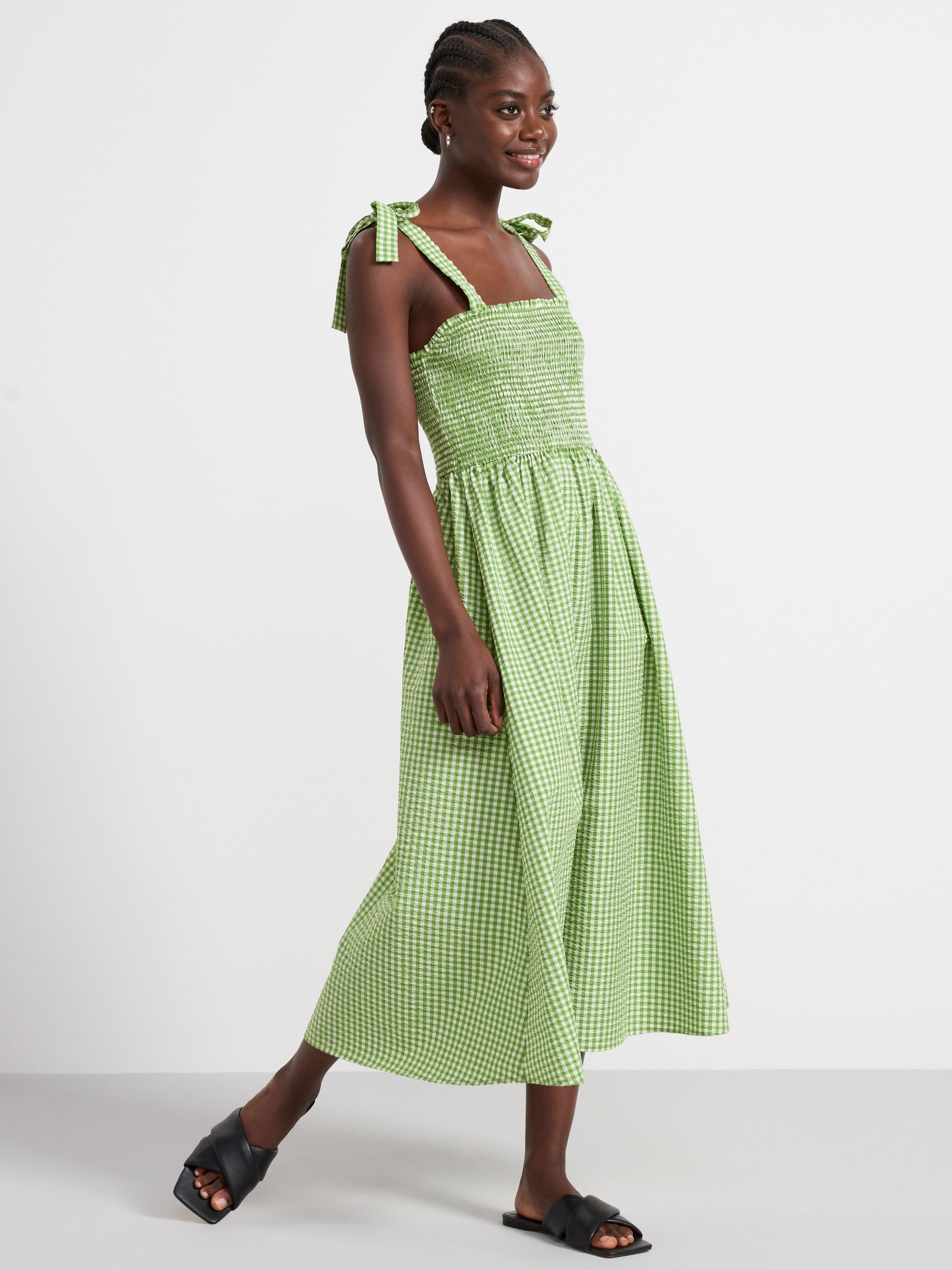 Zara checked midi sales dress