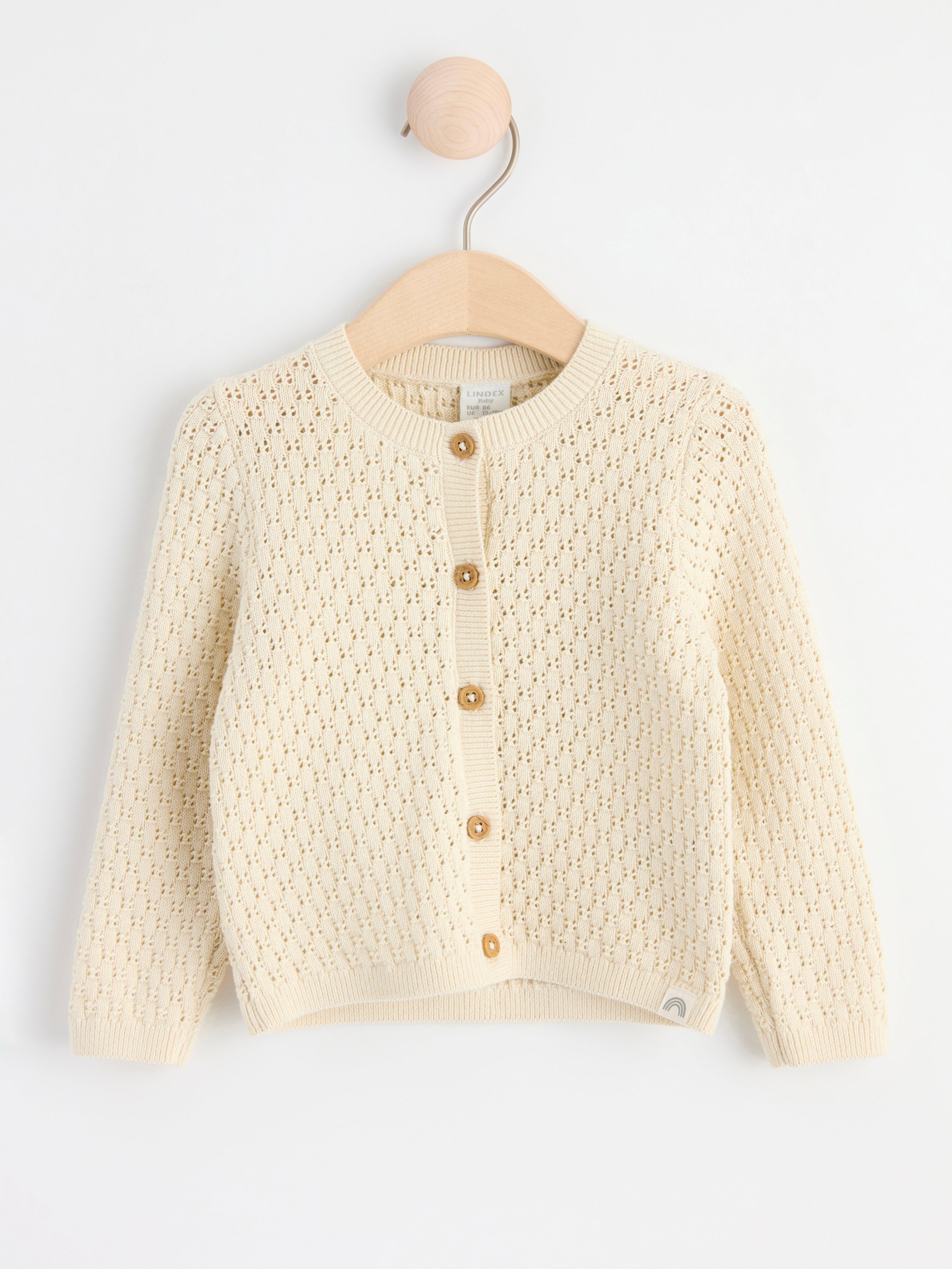 Mönsterstickad cardigan