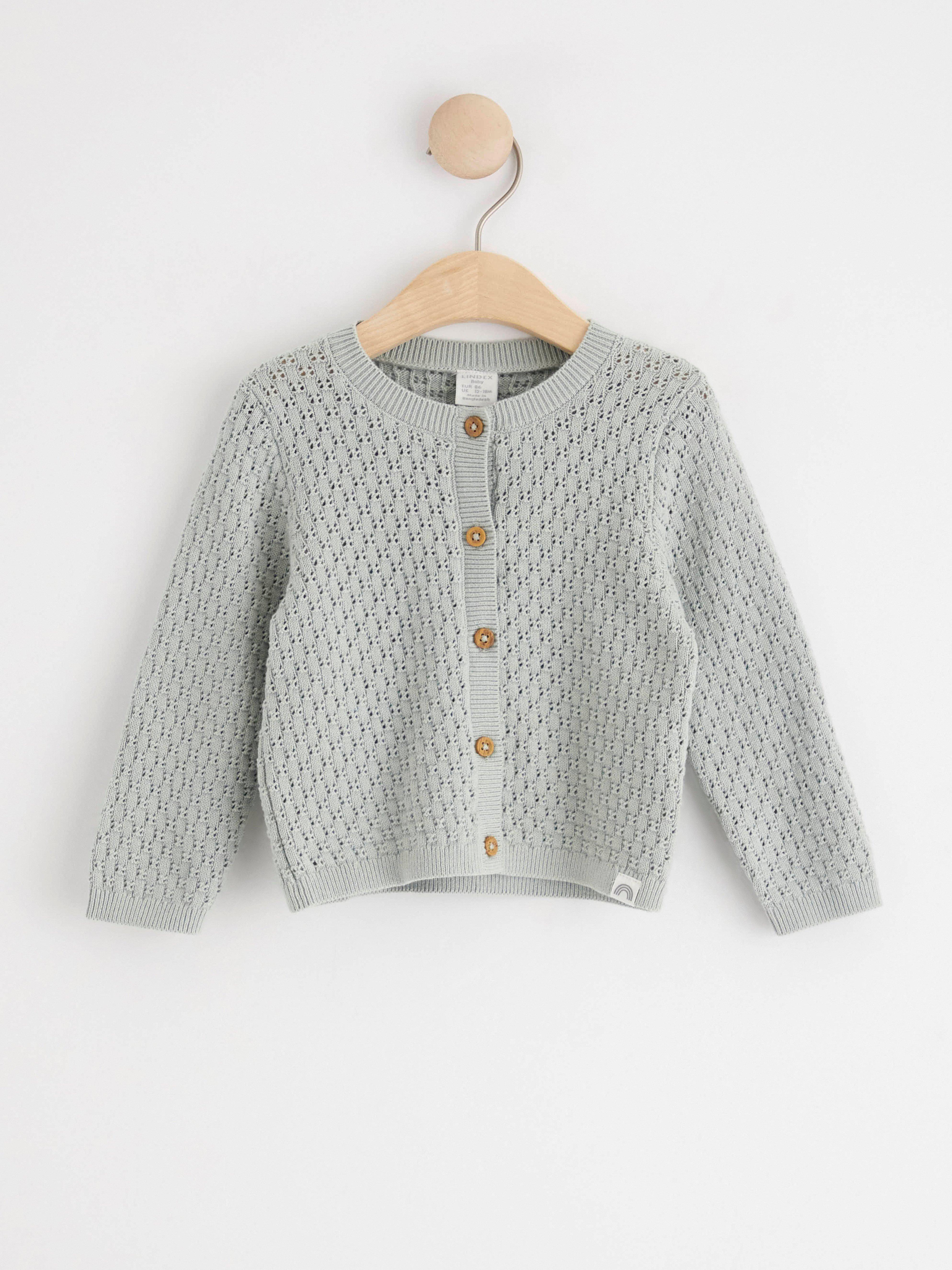 Mönsterstickad cardigan
