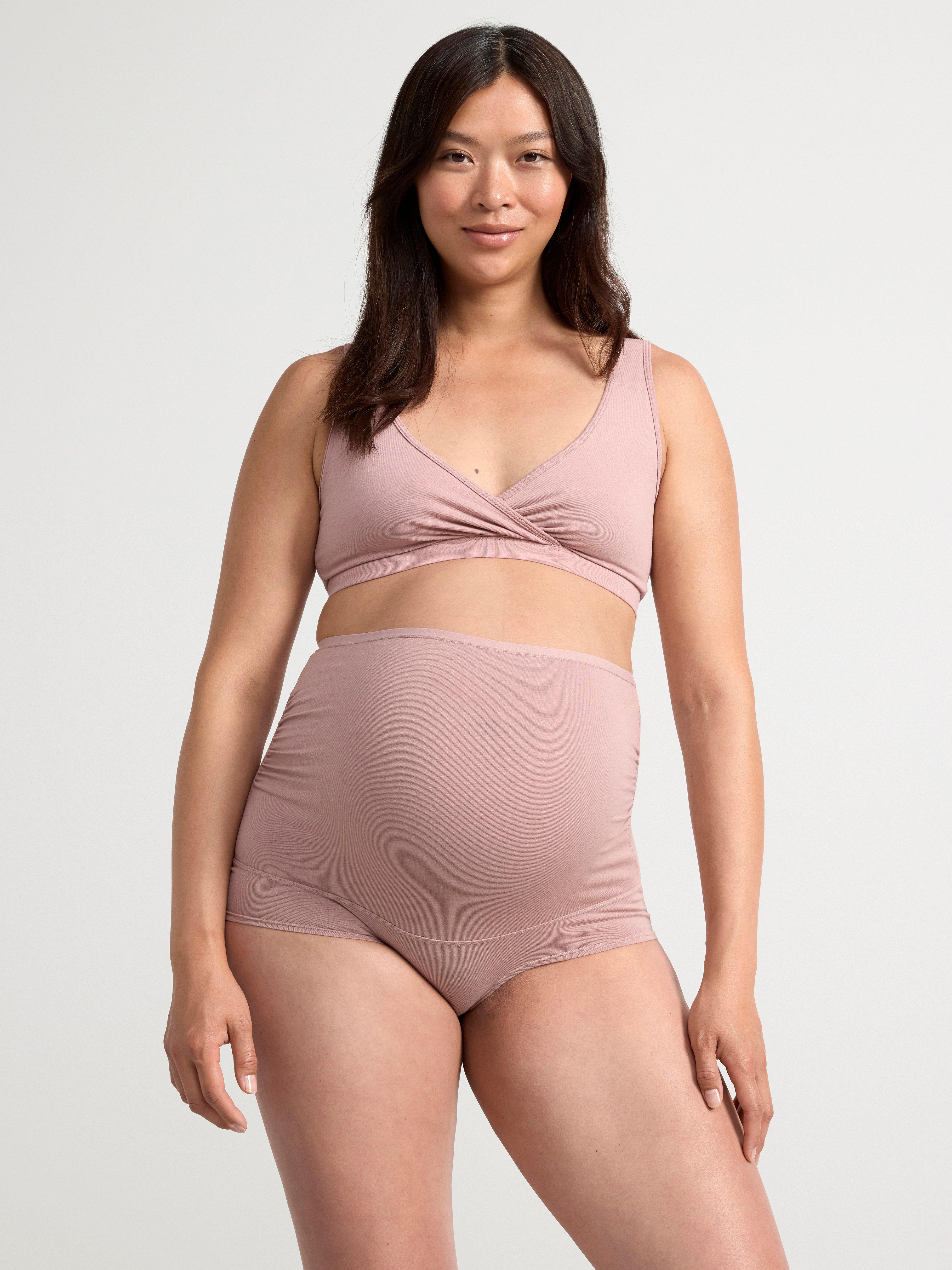 Lindex Maternity 2-pack ballet wrap nursing bralette in pink and gray