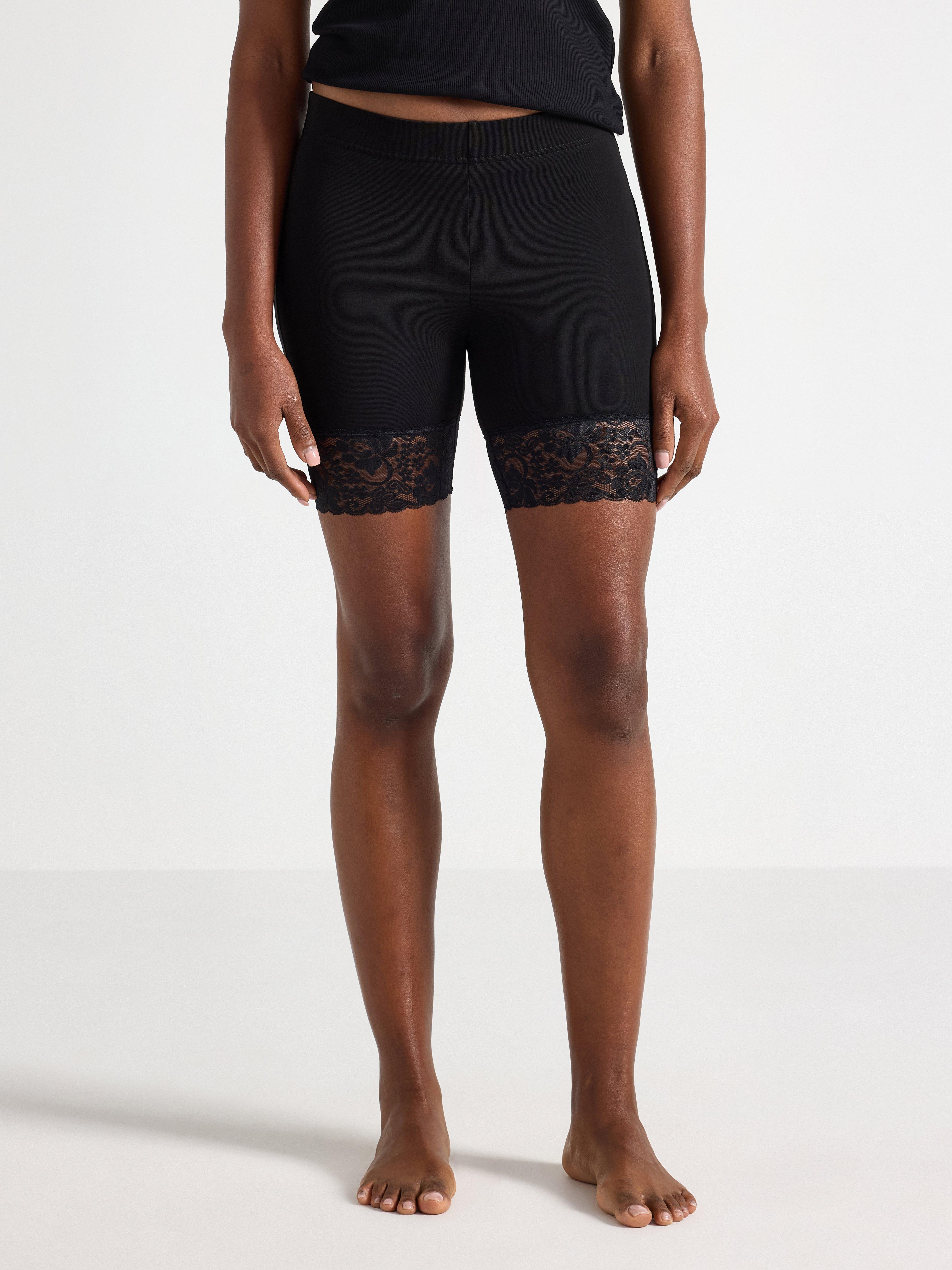 Top black biker shorts with lace trim Store Black Friday