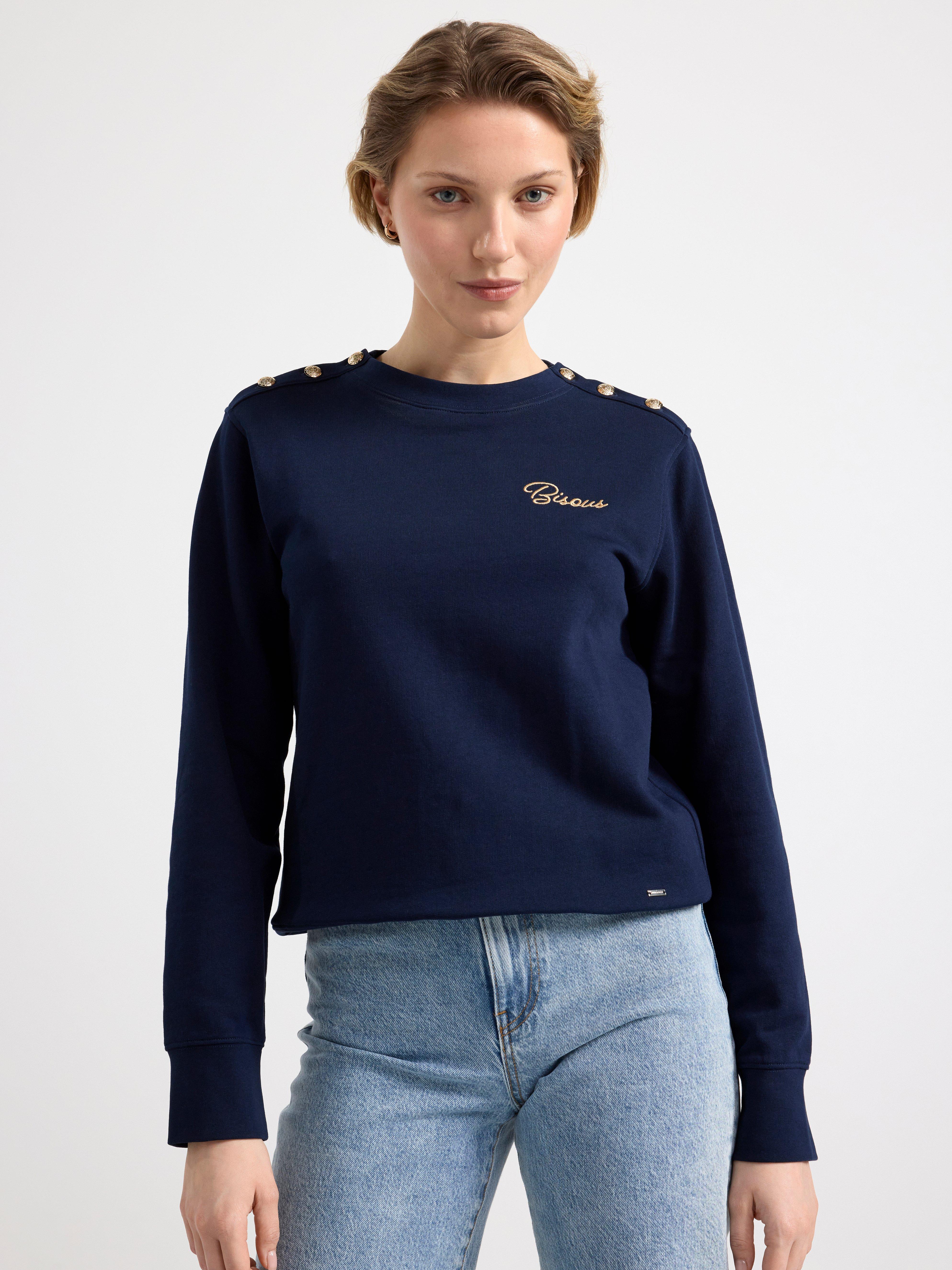 Sweatshirt med guldfärgade detaljer