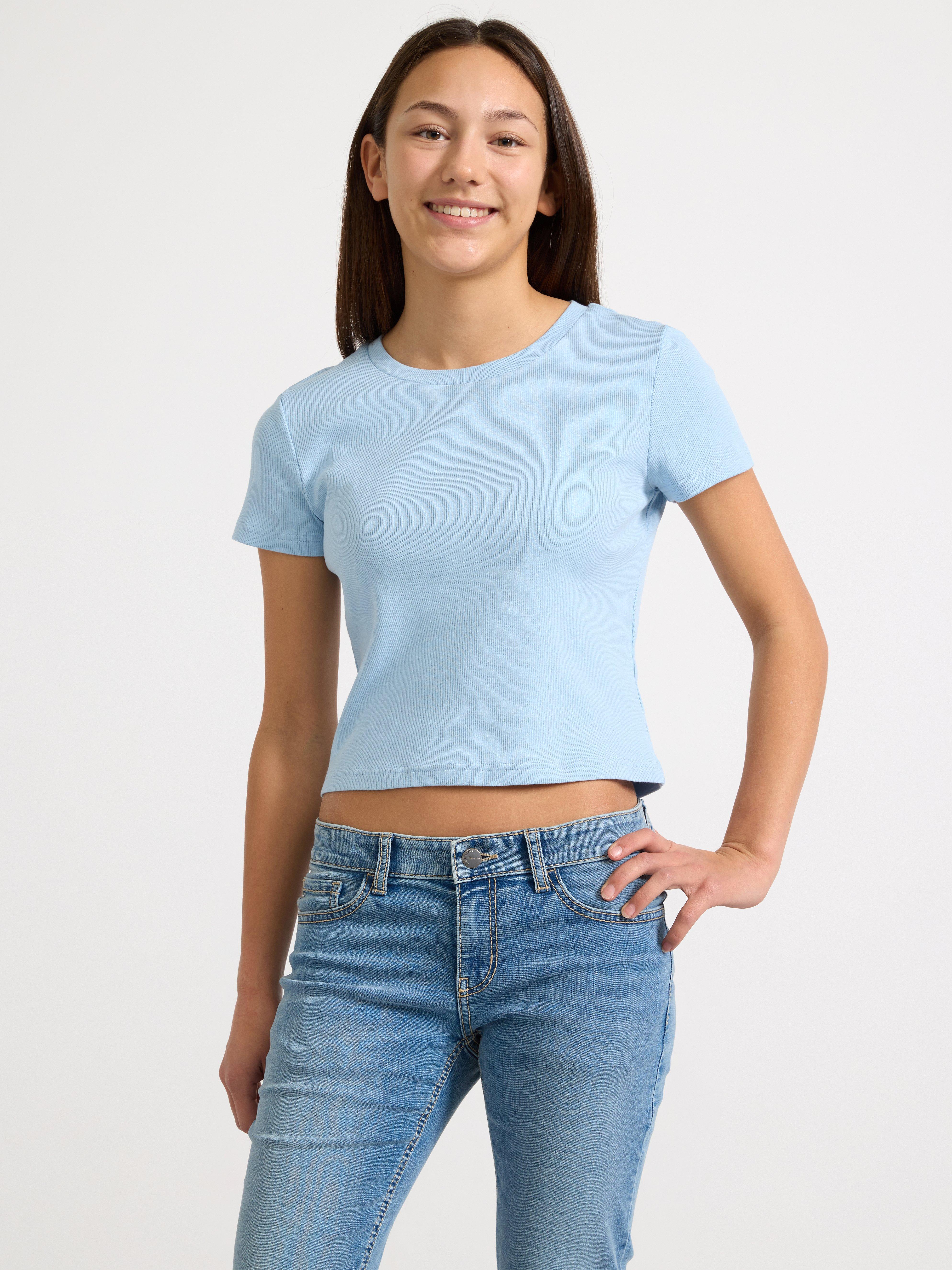Ribbad croppad topp