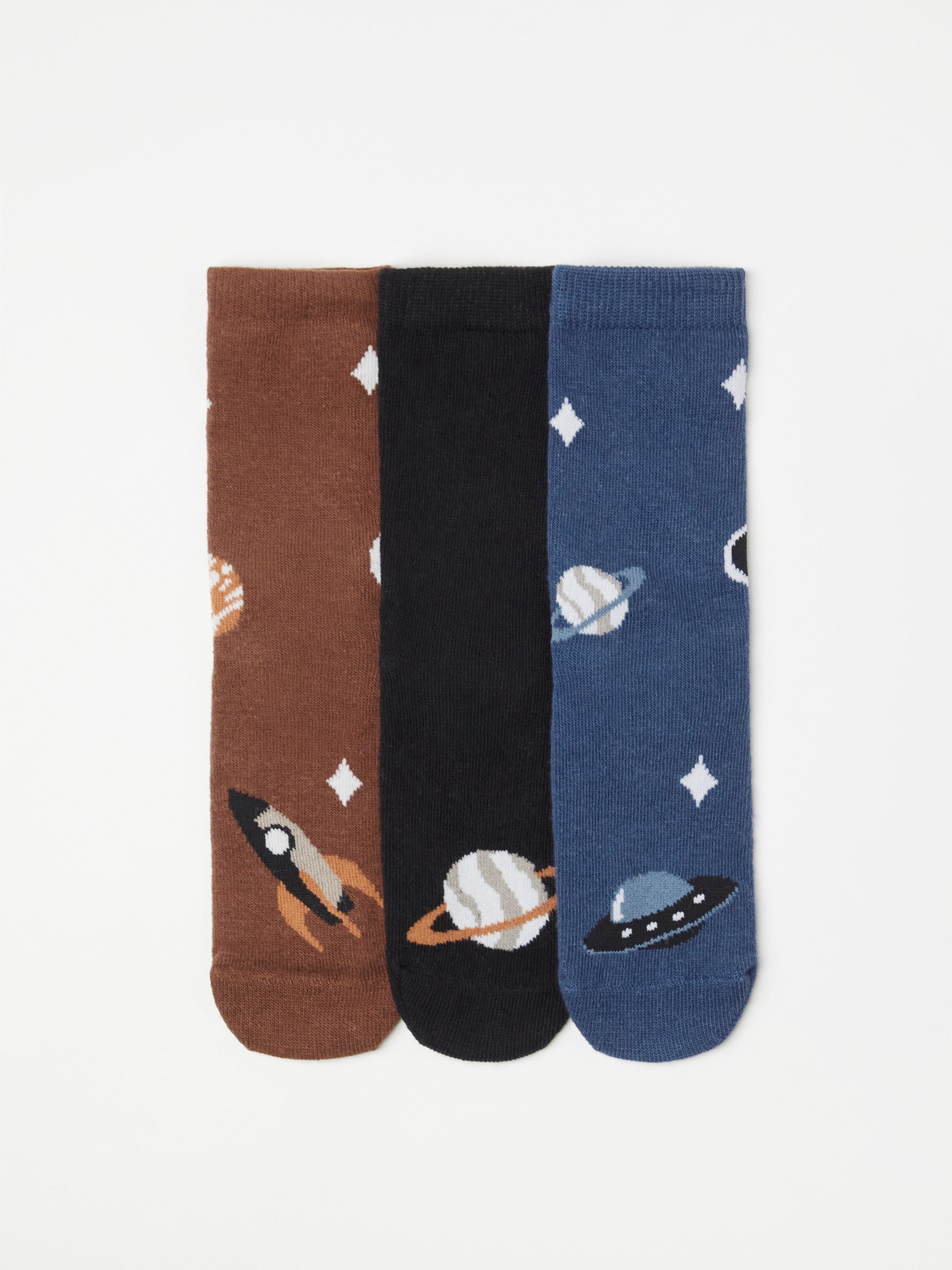 3-pack strumpor med rymdmotiv