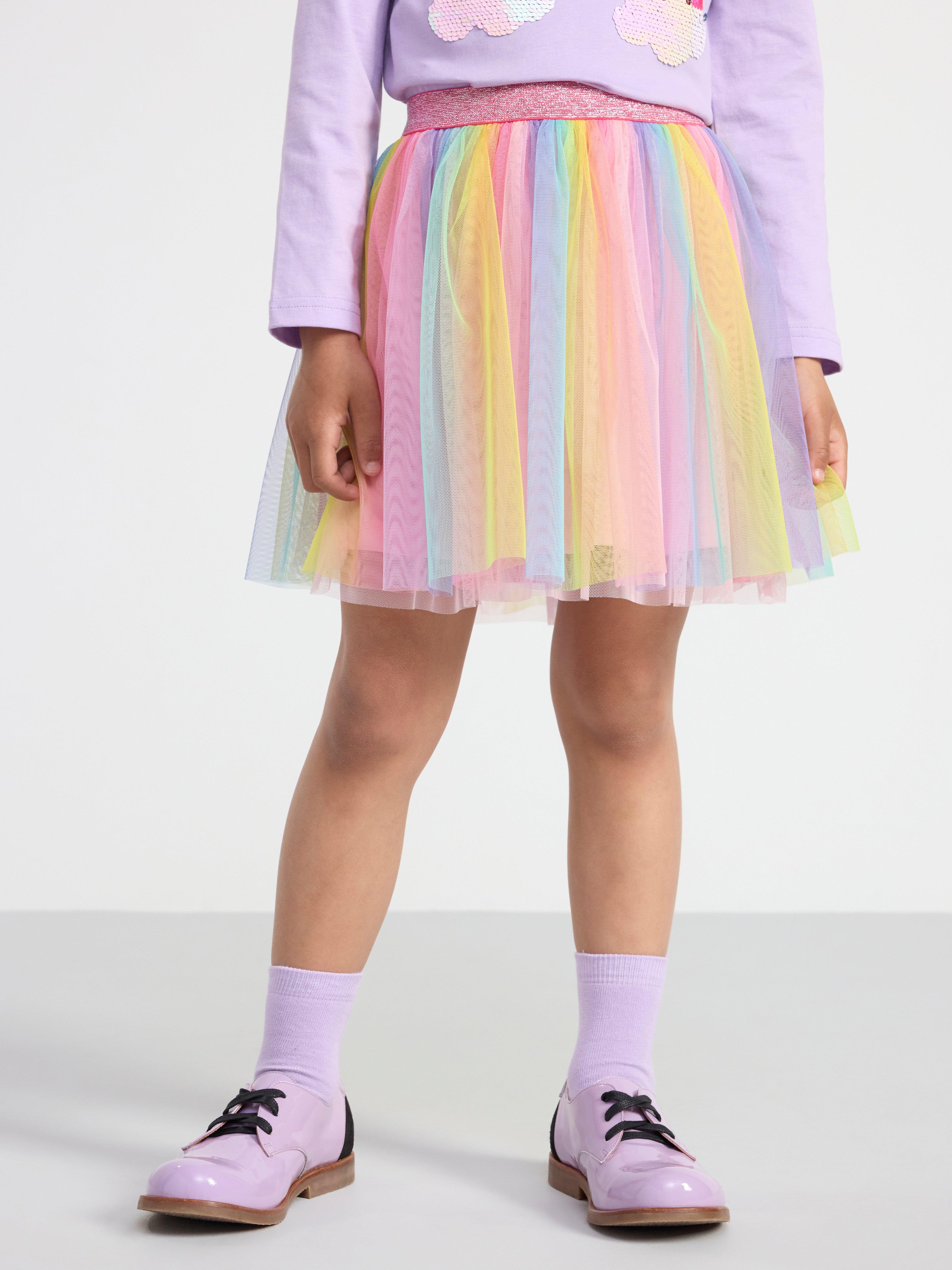 Pastel rainbow tulle store skirt