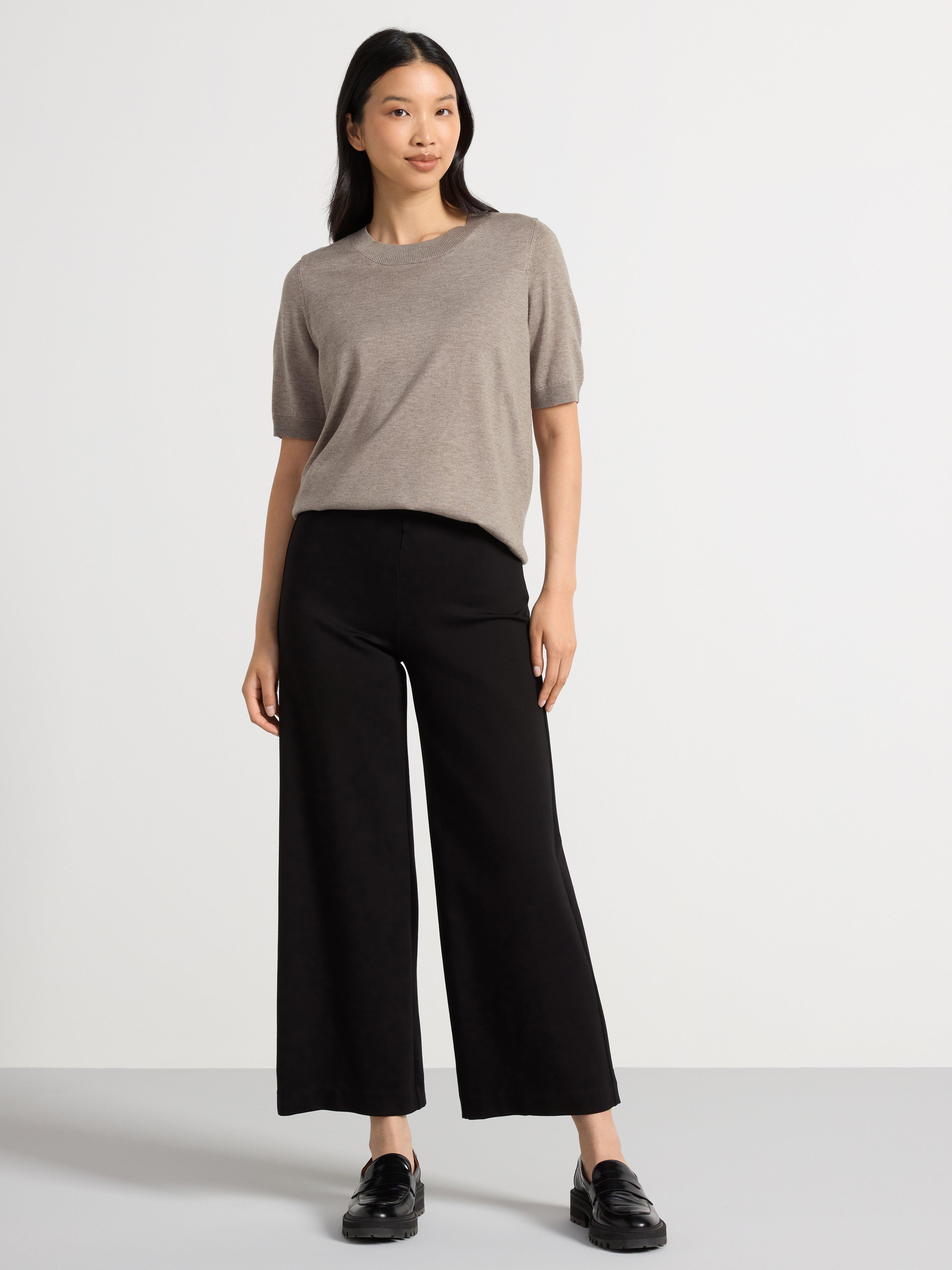 Cropped wide leg punto trousers | Lindex Latvia