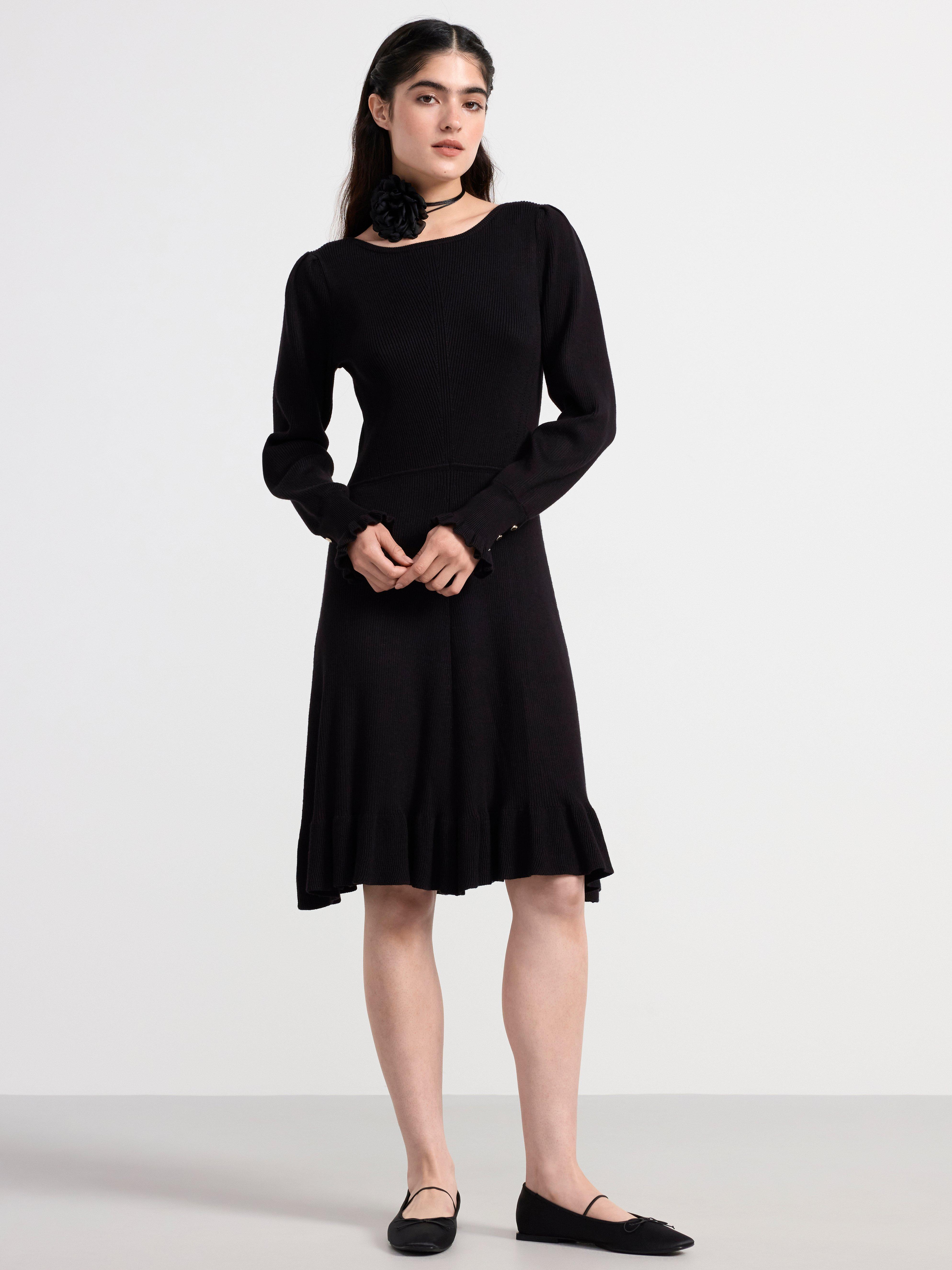 Black knitted outlet dress uk