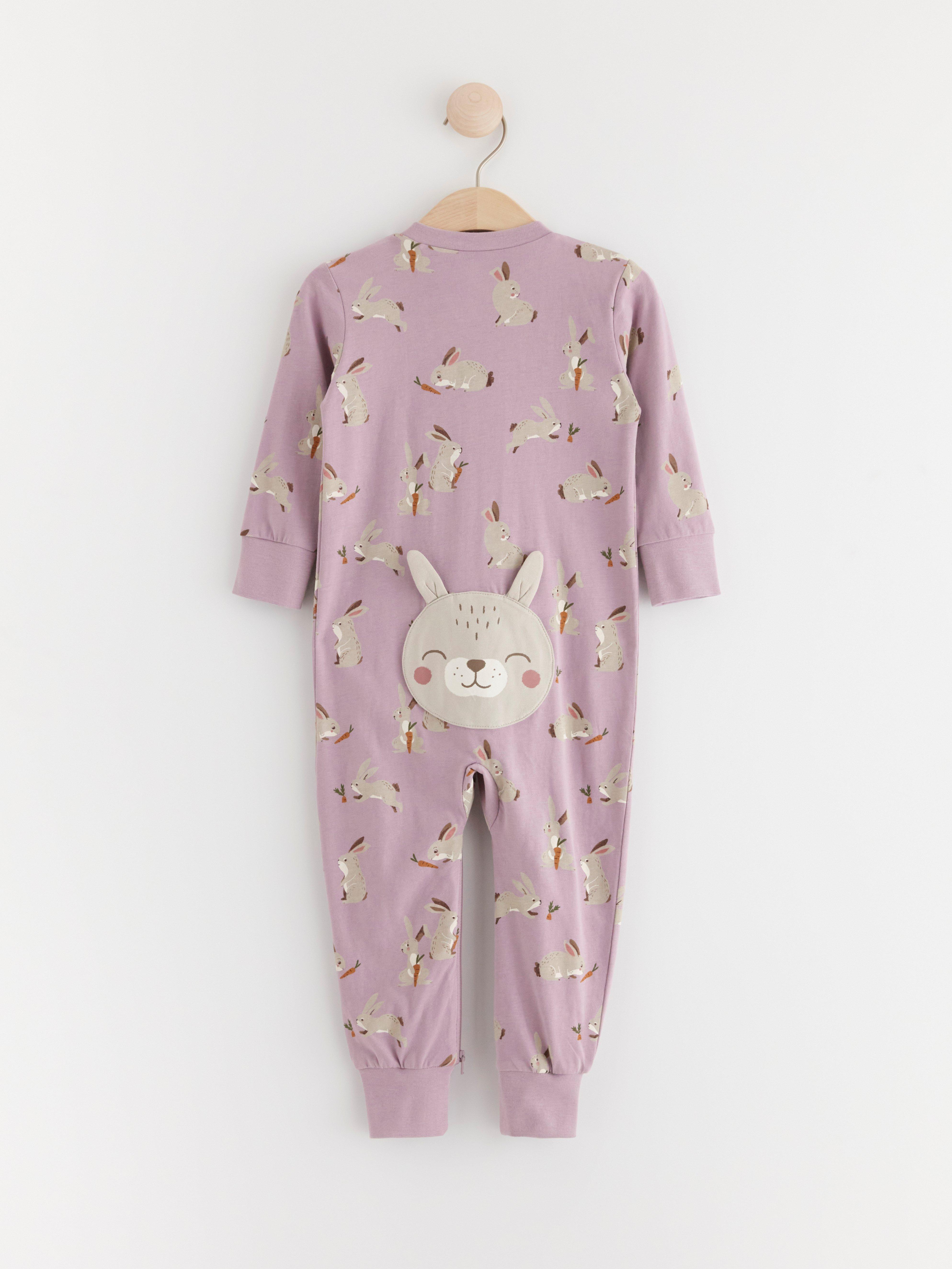 Pink Rabbit Pyjama Pants, Cute Bunny 3/4 Pants, Women's Pajamas