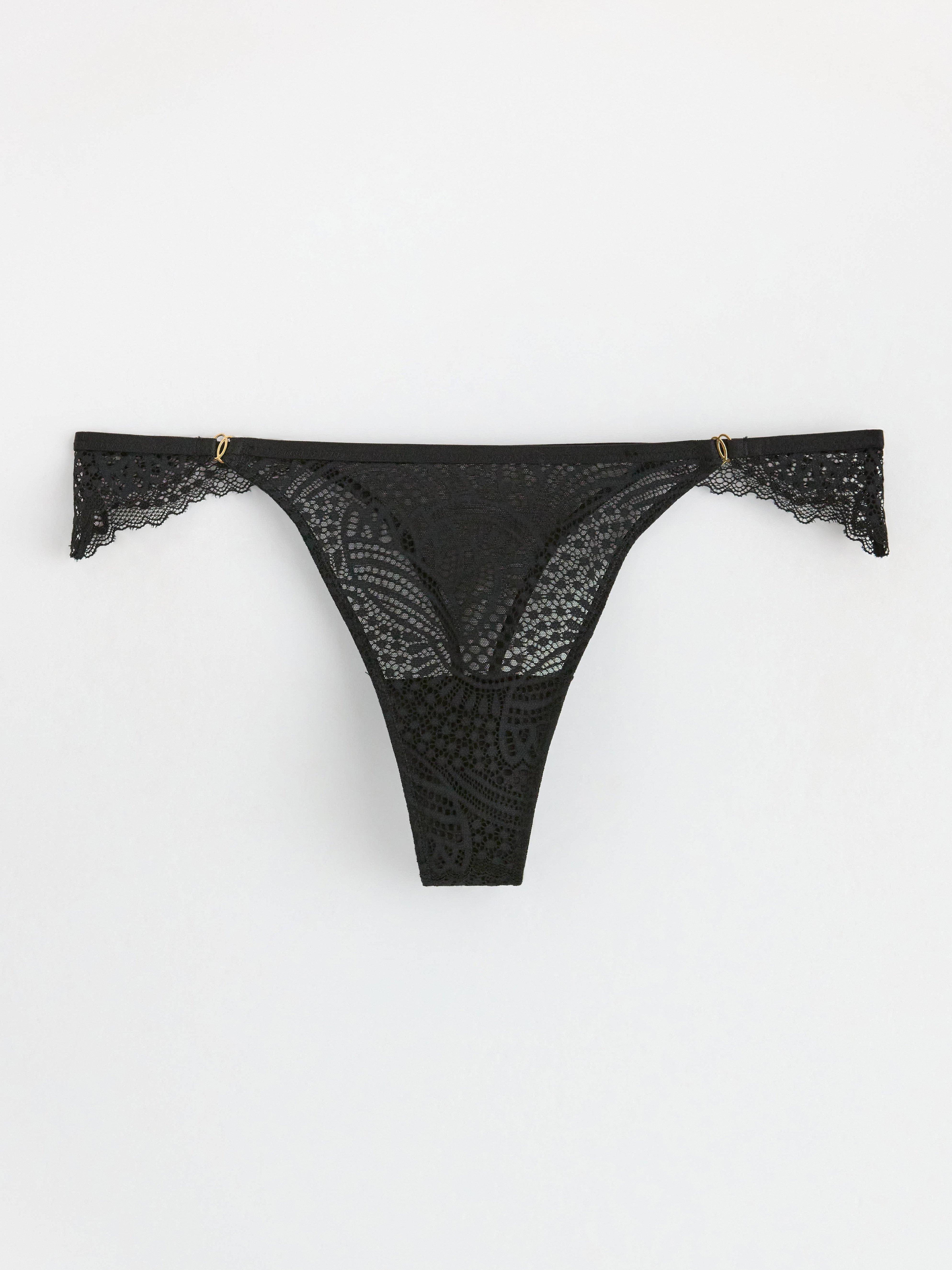 Thong Low - Lingerie - Black