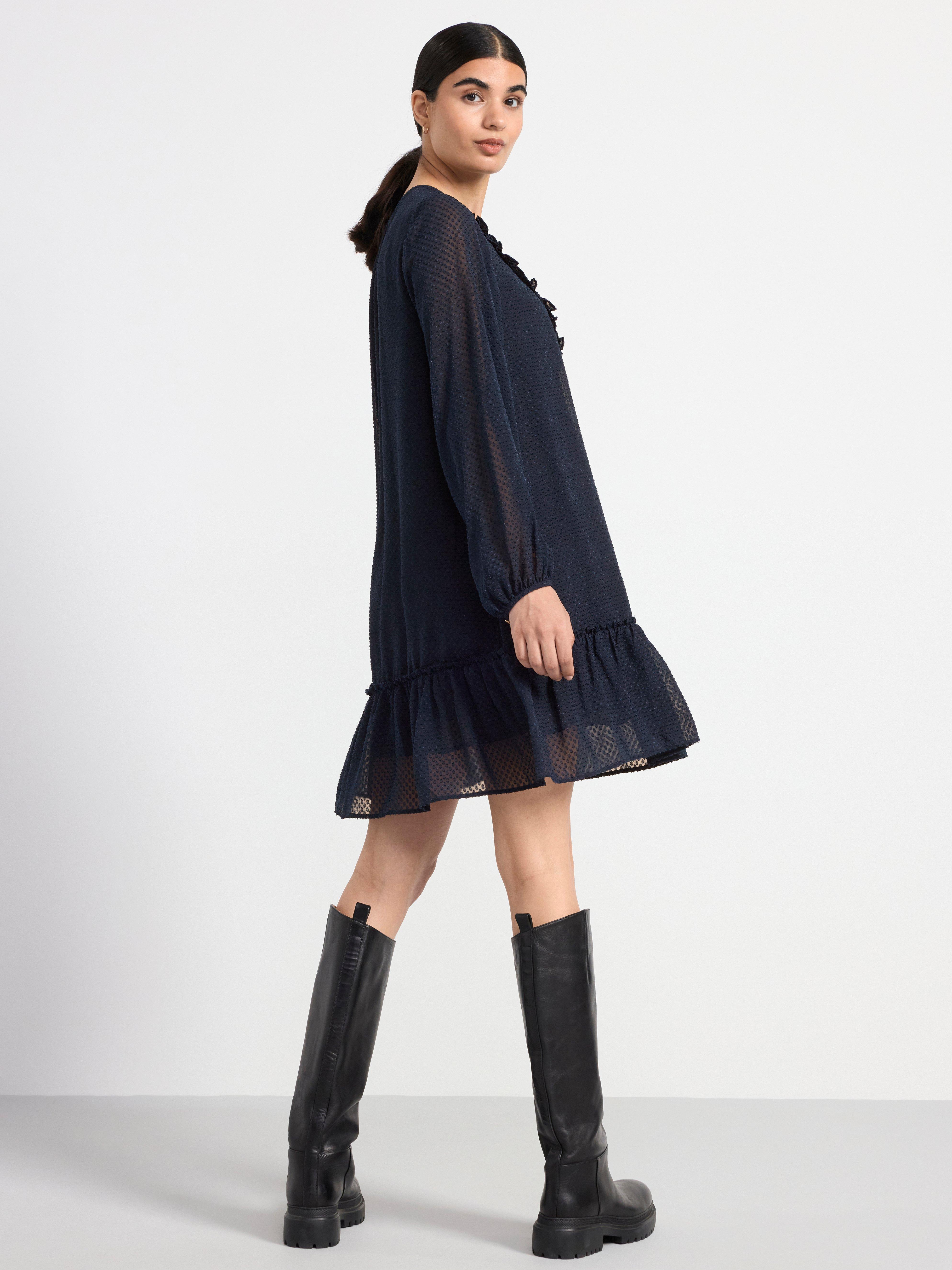 Long sleeve hotsell flounce dress