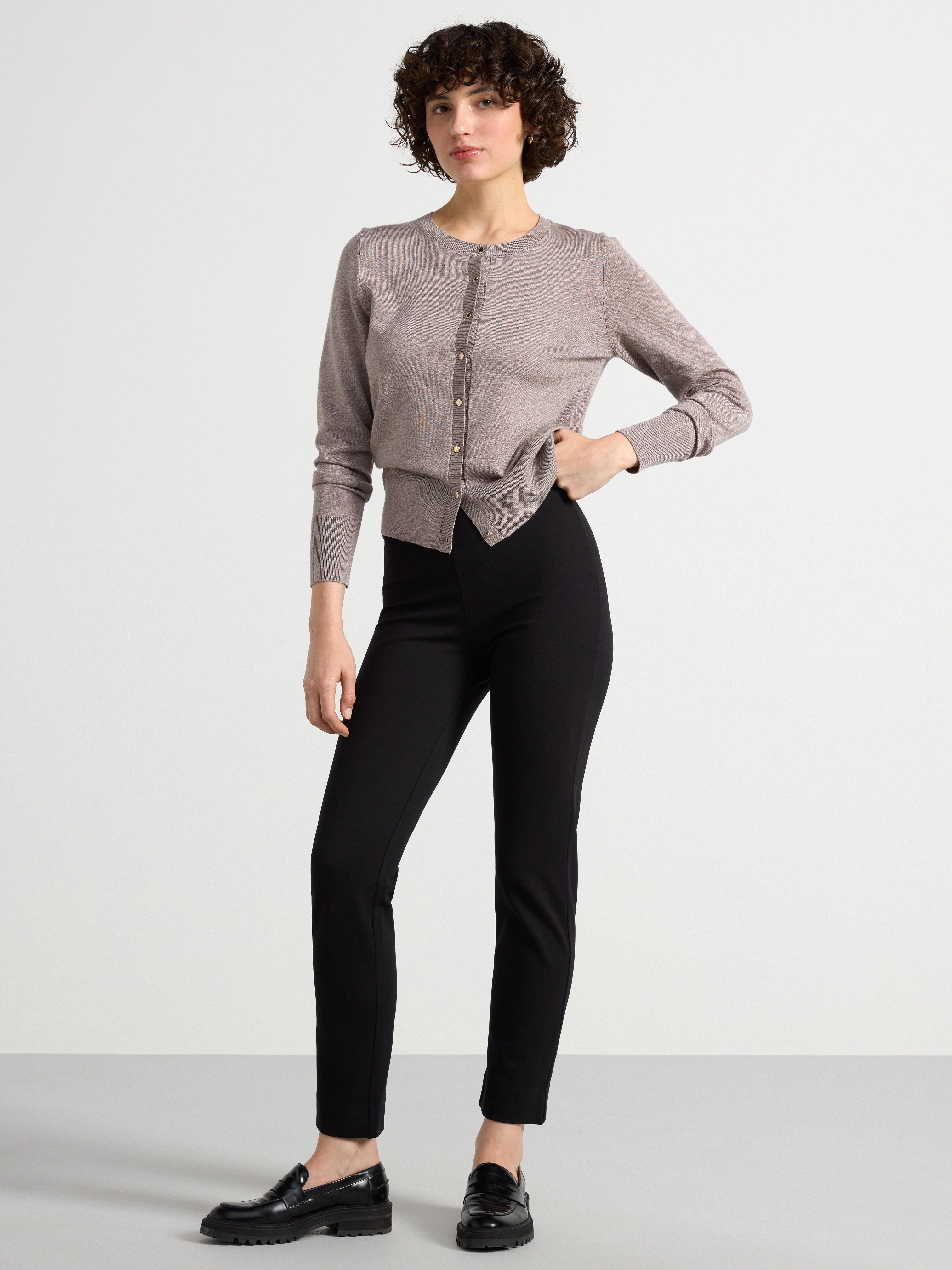 Black high waisted stretch trousers hotsell