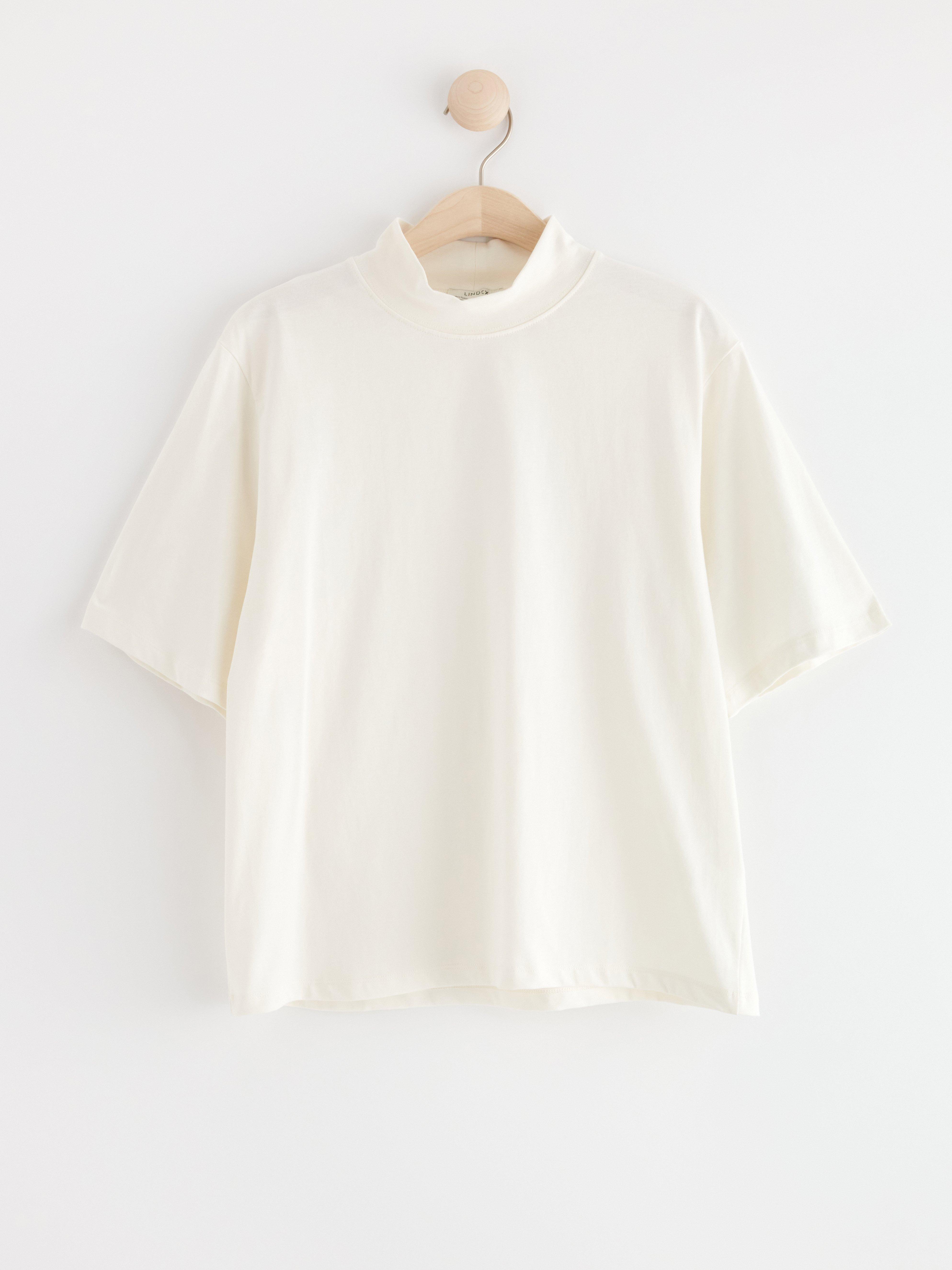 Short sleeve top with mock neck | Lindex