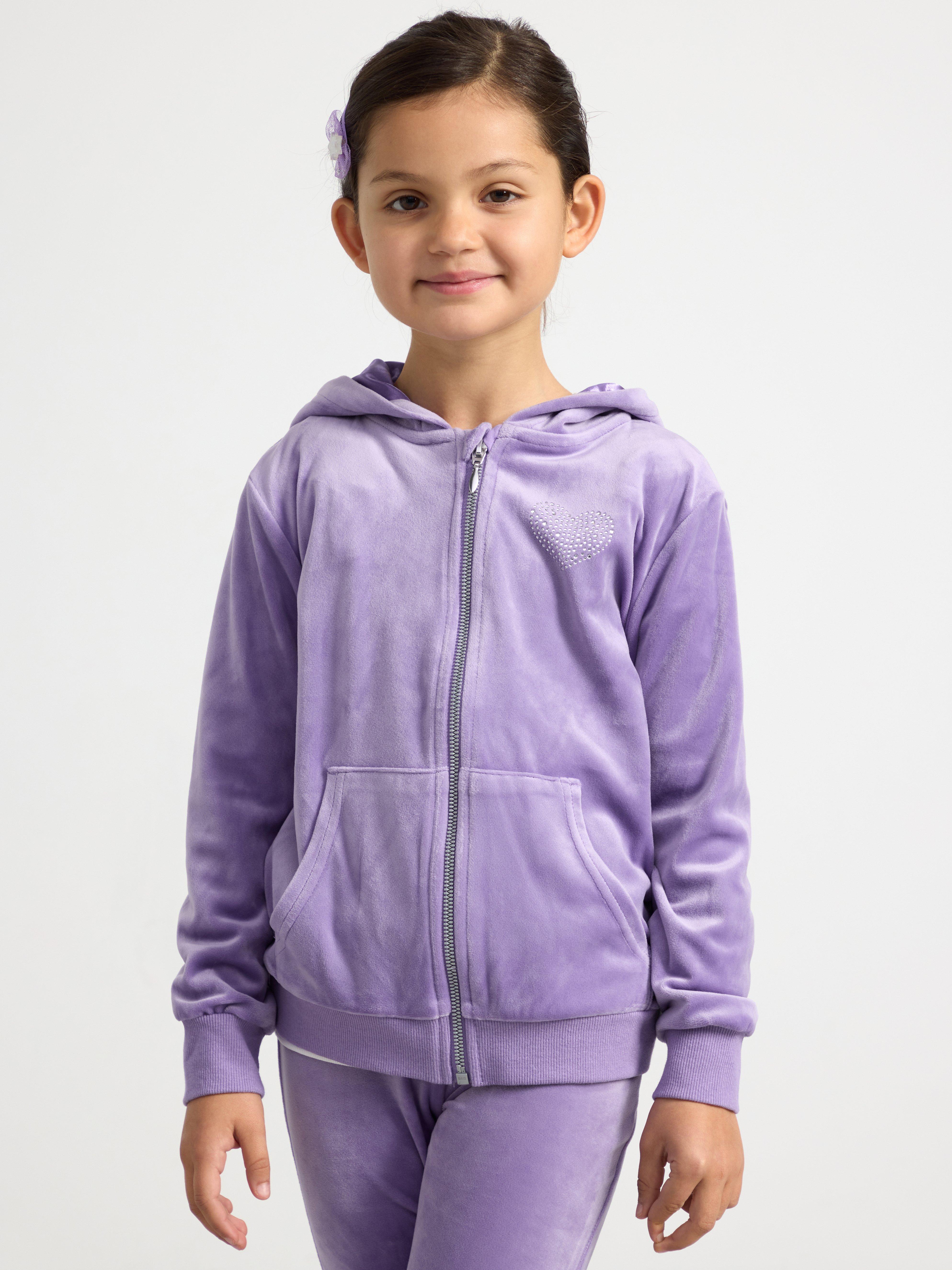Hoodie i velour med dragkedja