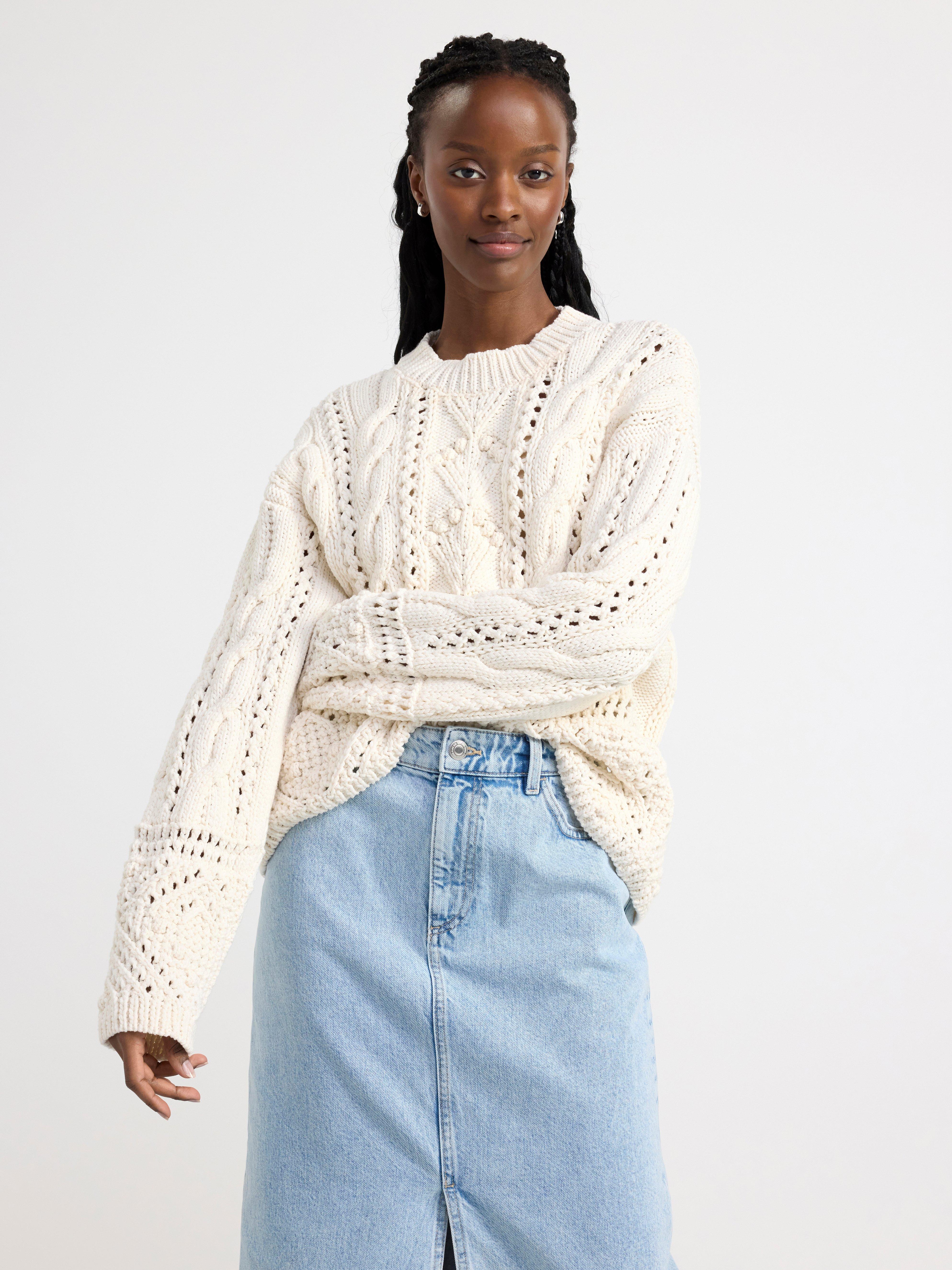 Cable-knit jumper | Lindex UK