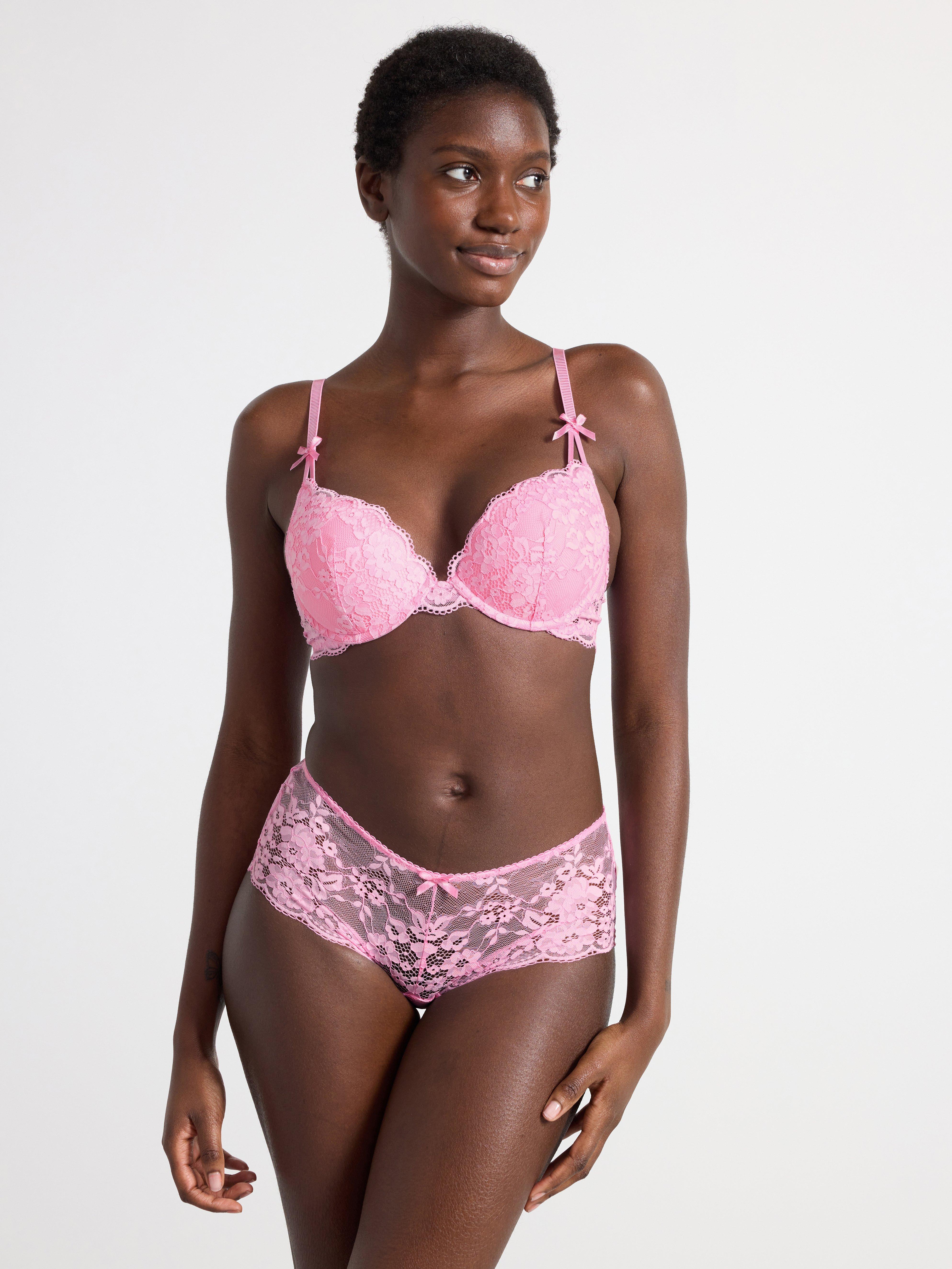 Malva push-up bra with lace Lt pink