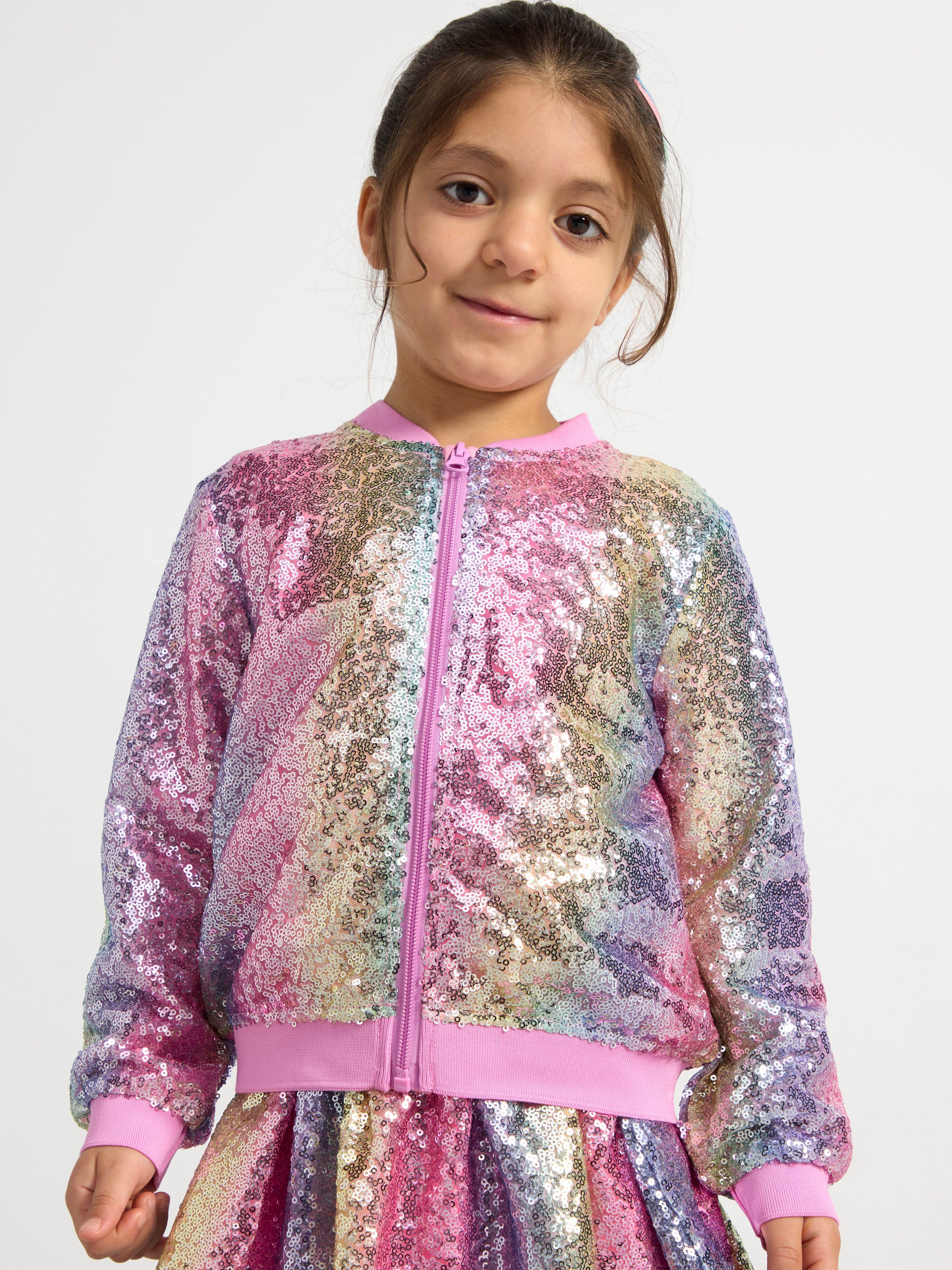 Färgglad paljettjacka
