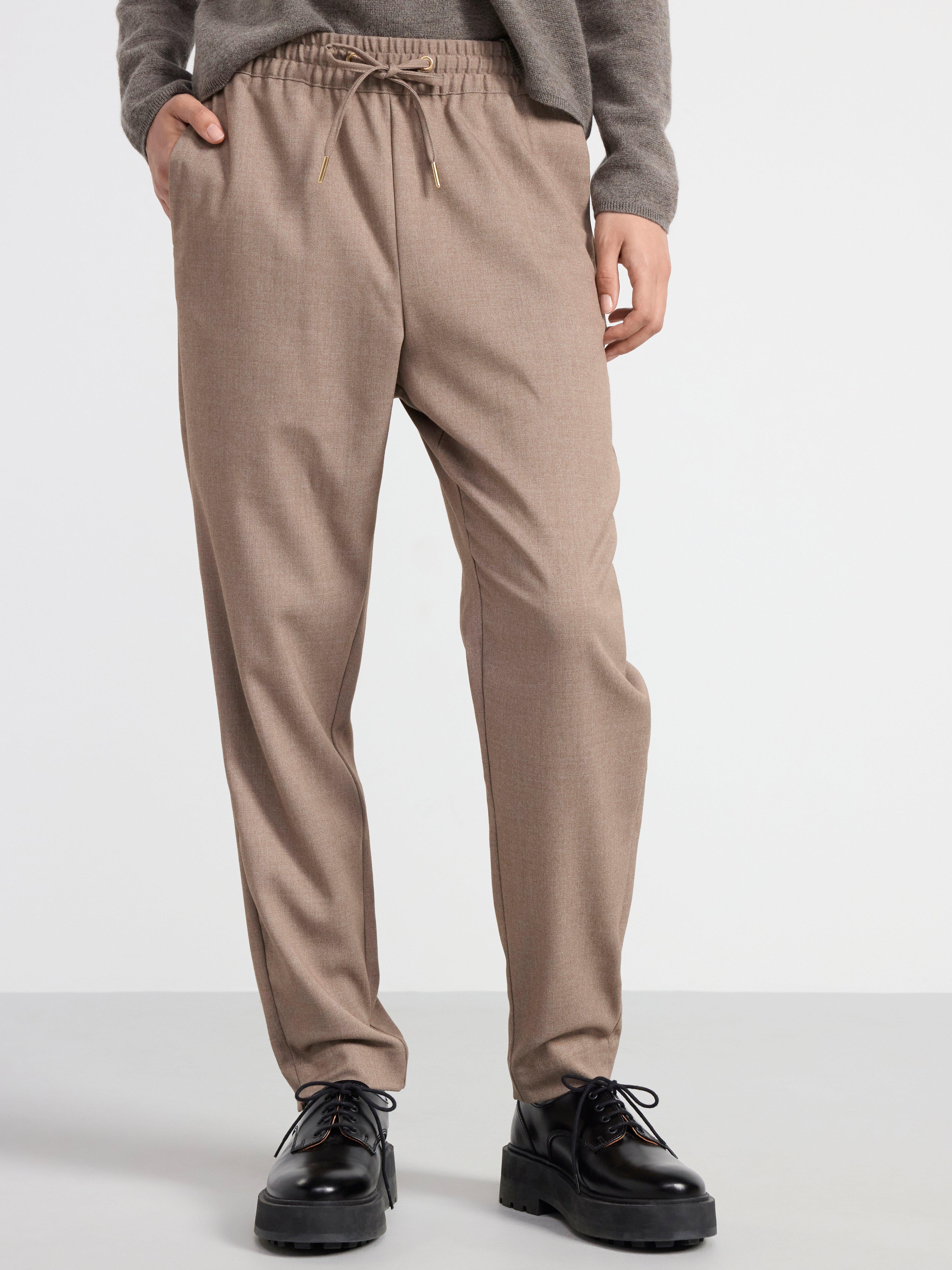 Elasticated waist sales tapered trousers