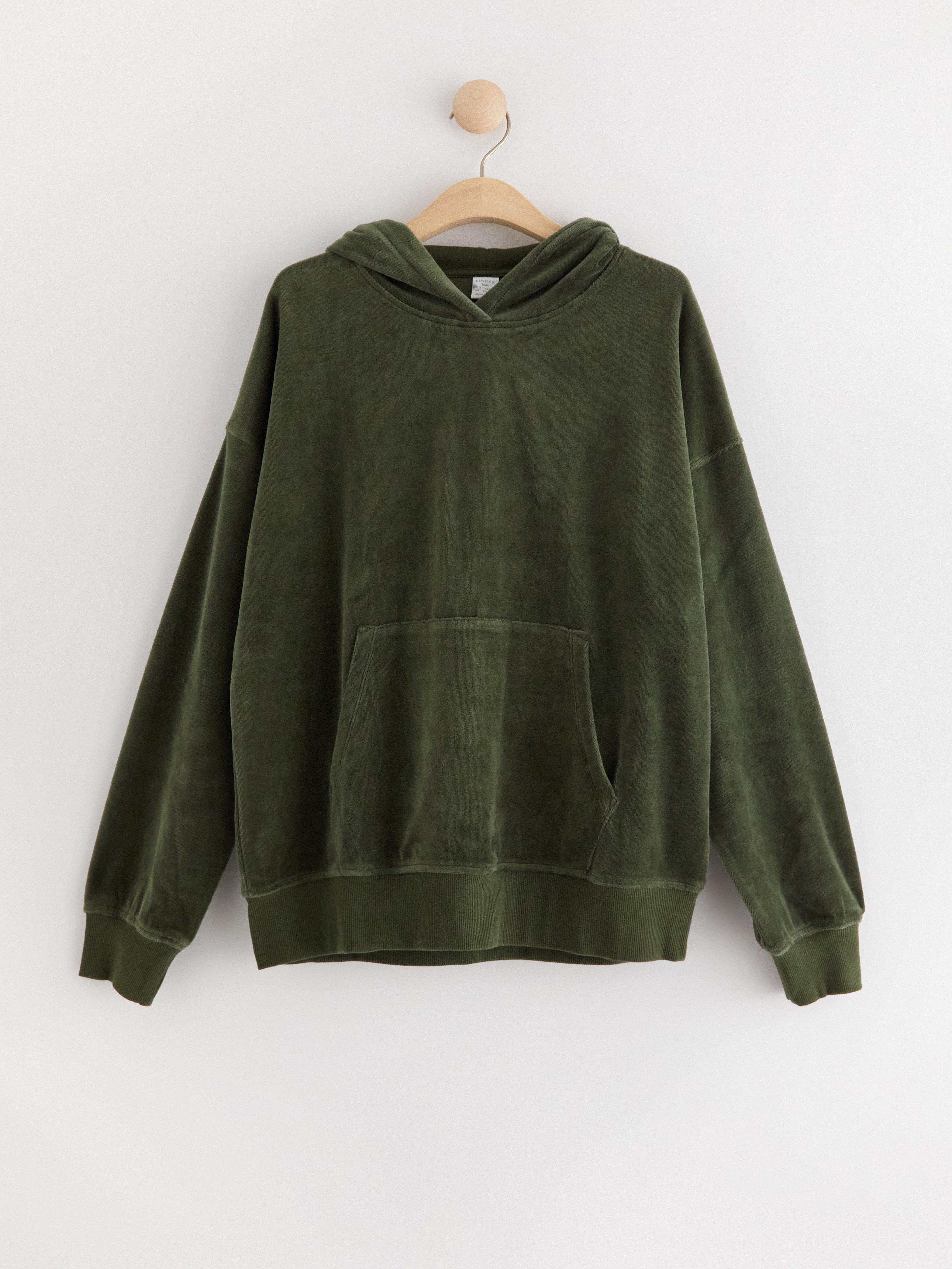 Velour hoodie | Lindex