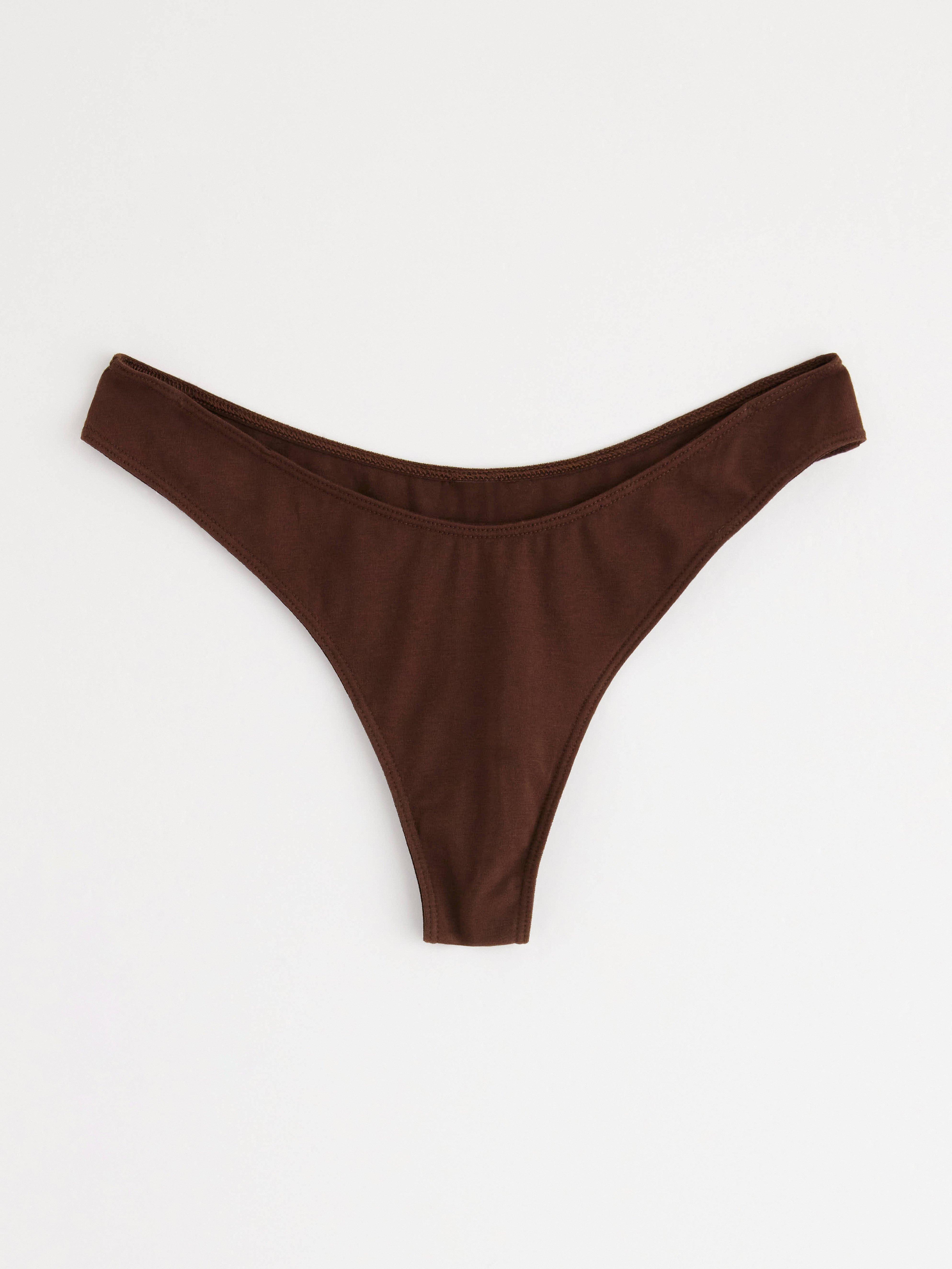 Tanga s nízkým pasem - Spodní prádlo - Hnědá