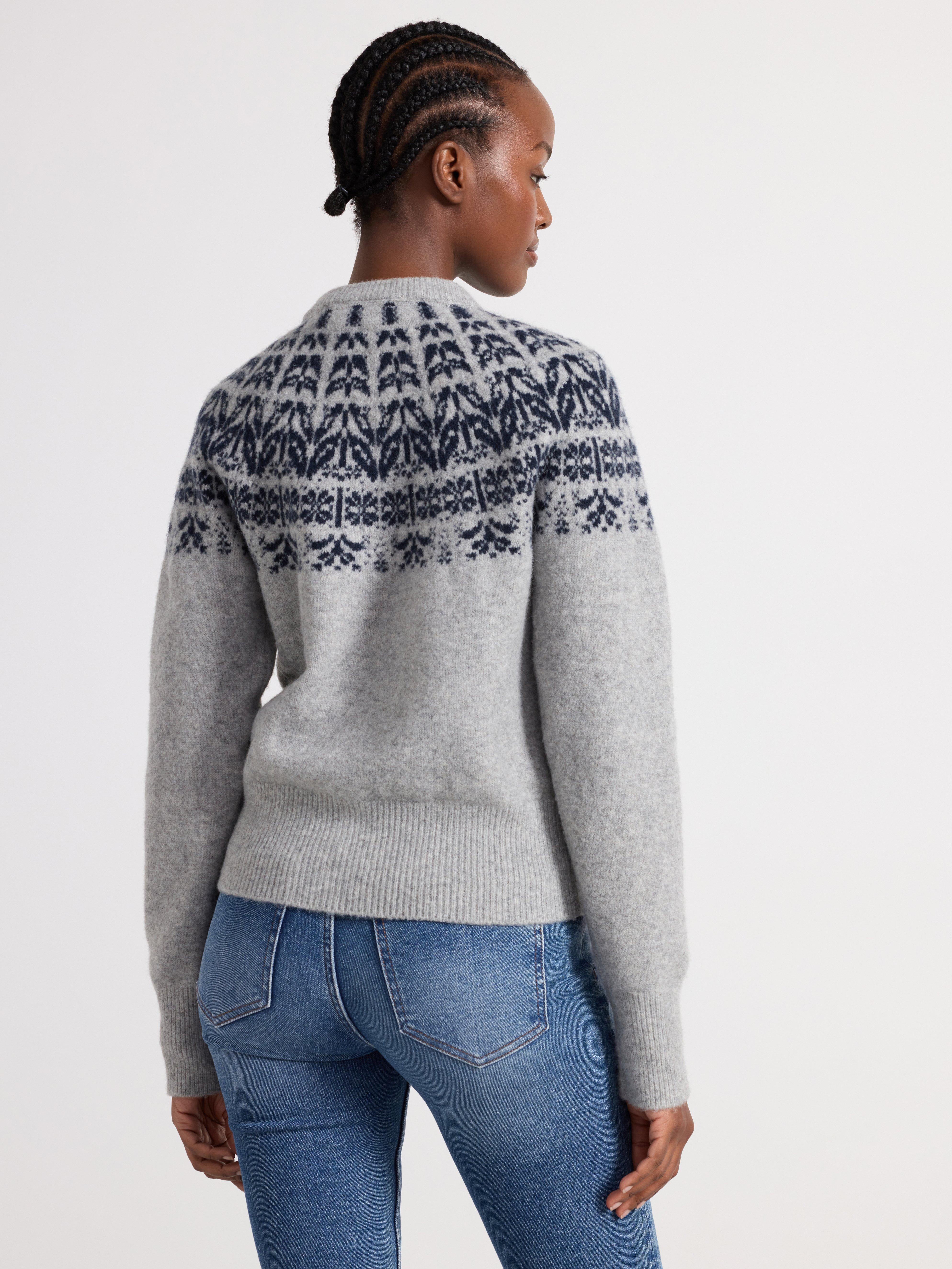 Womens grey clearance fair isle sweater