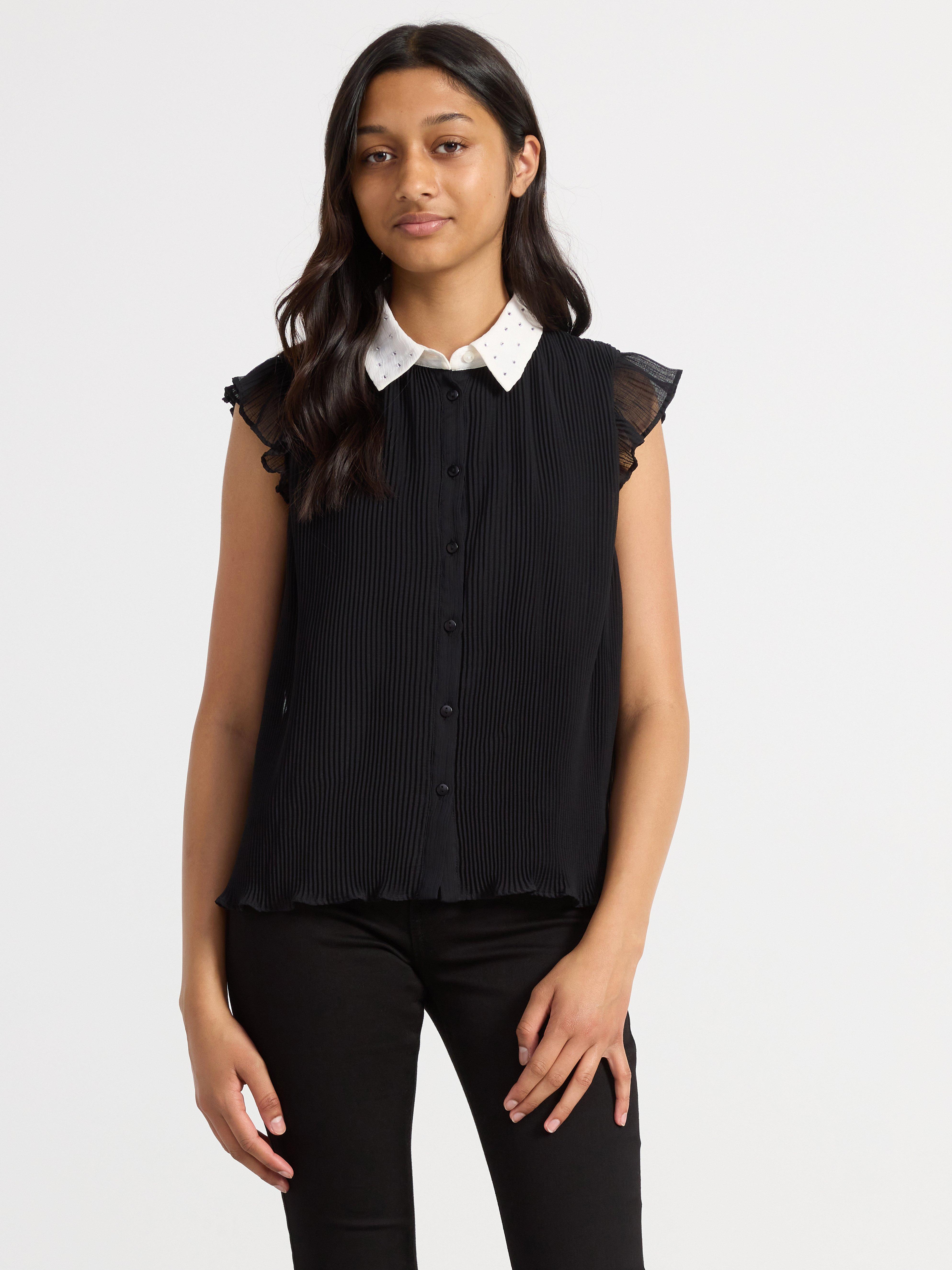 Chiffon cheap collared blouse