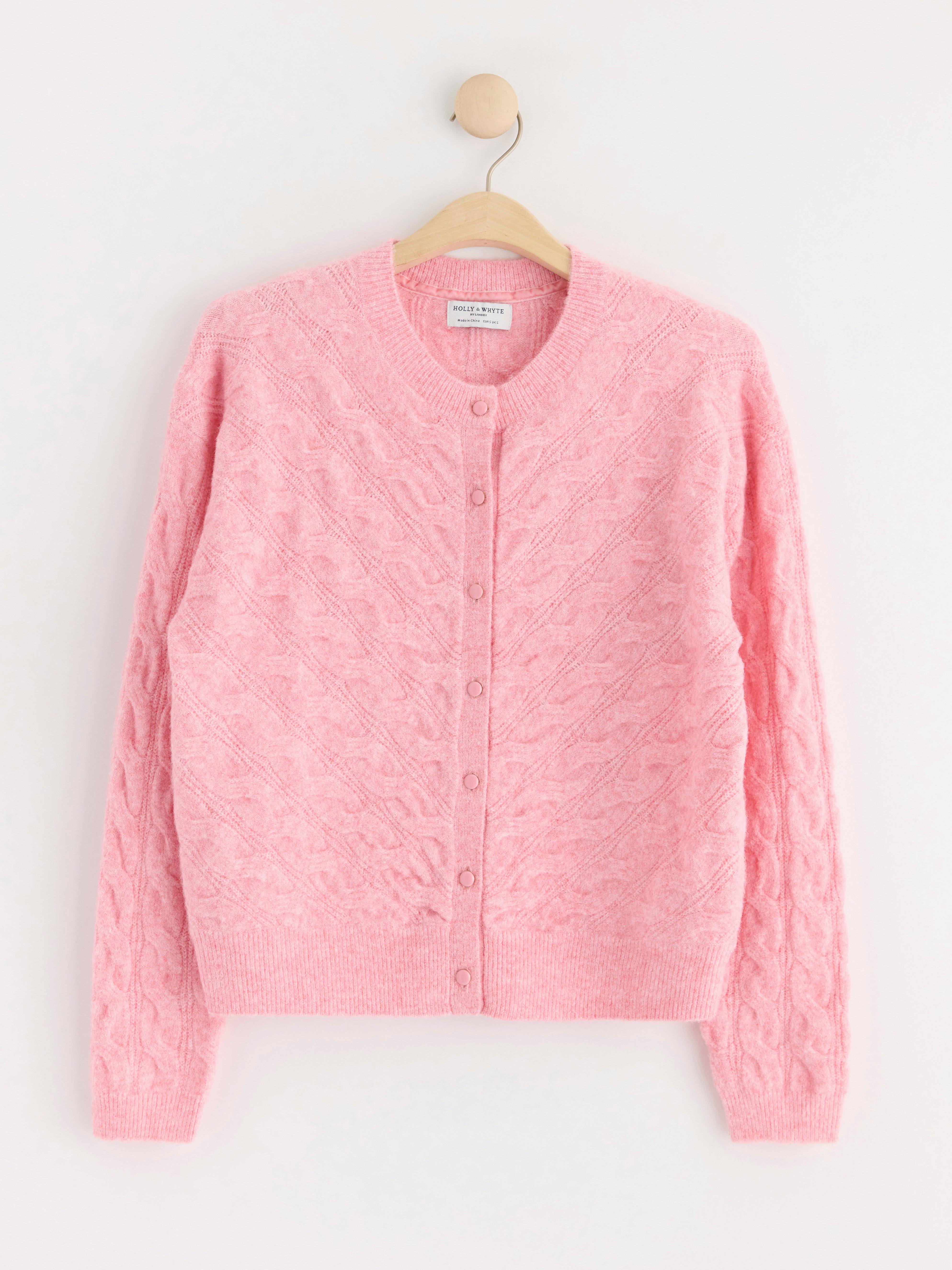 Cardigan - Dam - Rosa