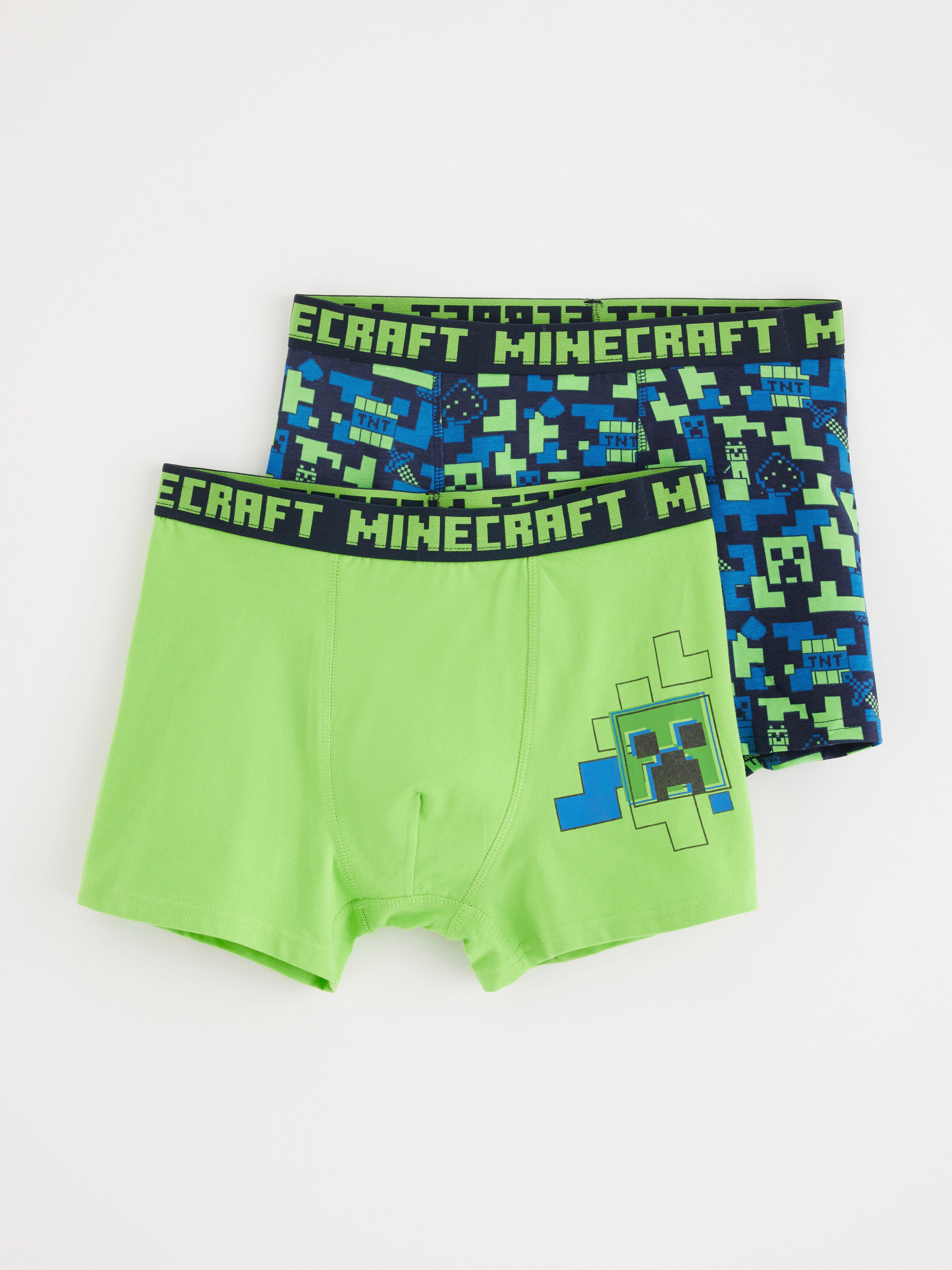 Minecraft Boys' Trunks 2 Pack Black/Green