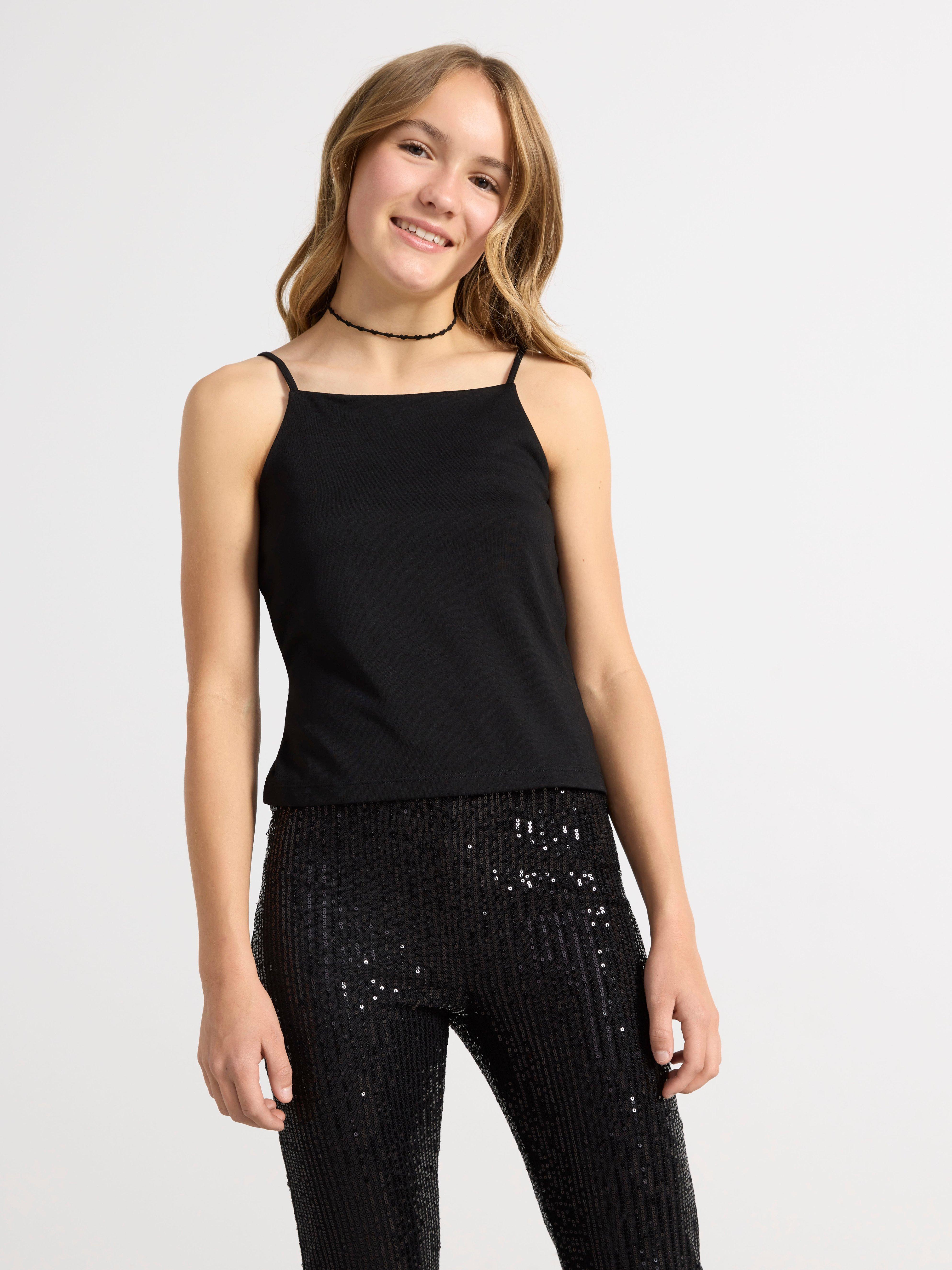 Women's Sequin Spaghetti Strap Crop Camisole Tank Tops