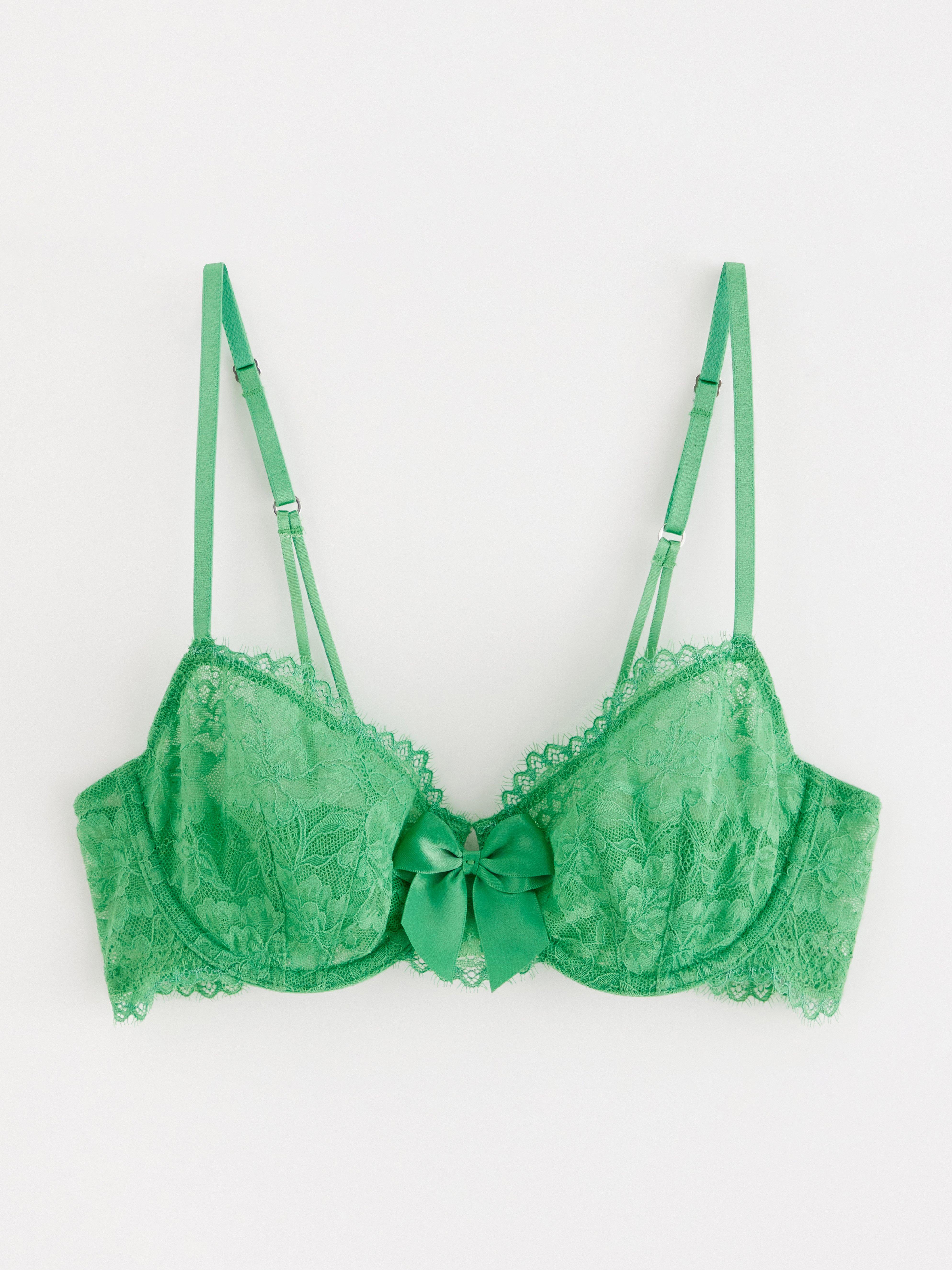 Unpadded Bra - Lingerie - Green