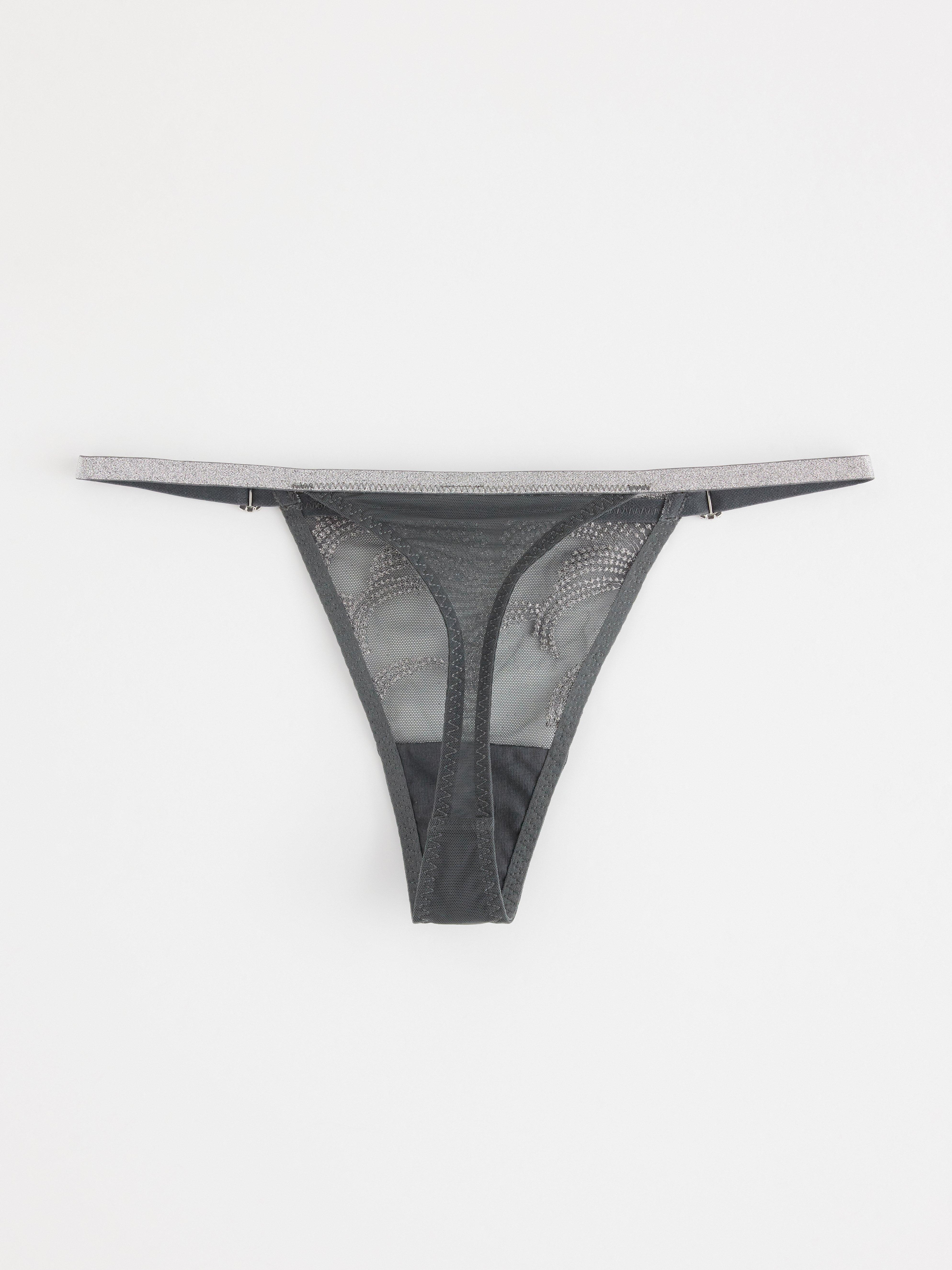 Thong Low - Lingerie - Grey