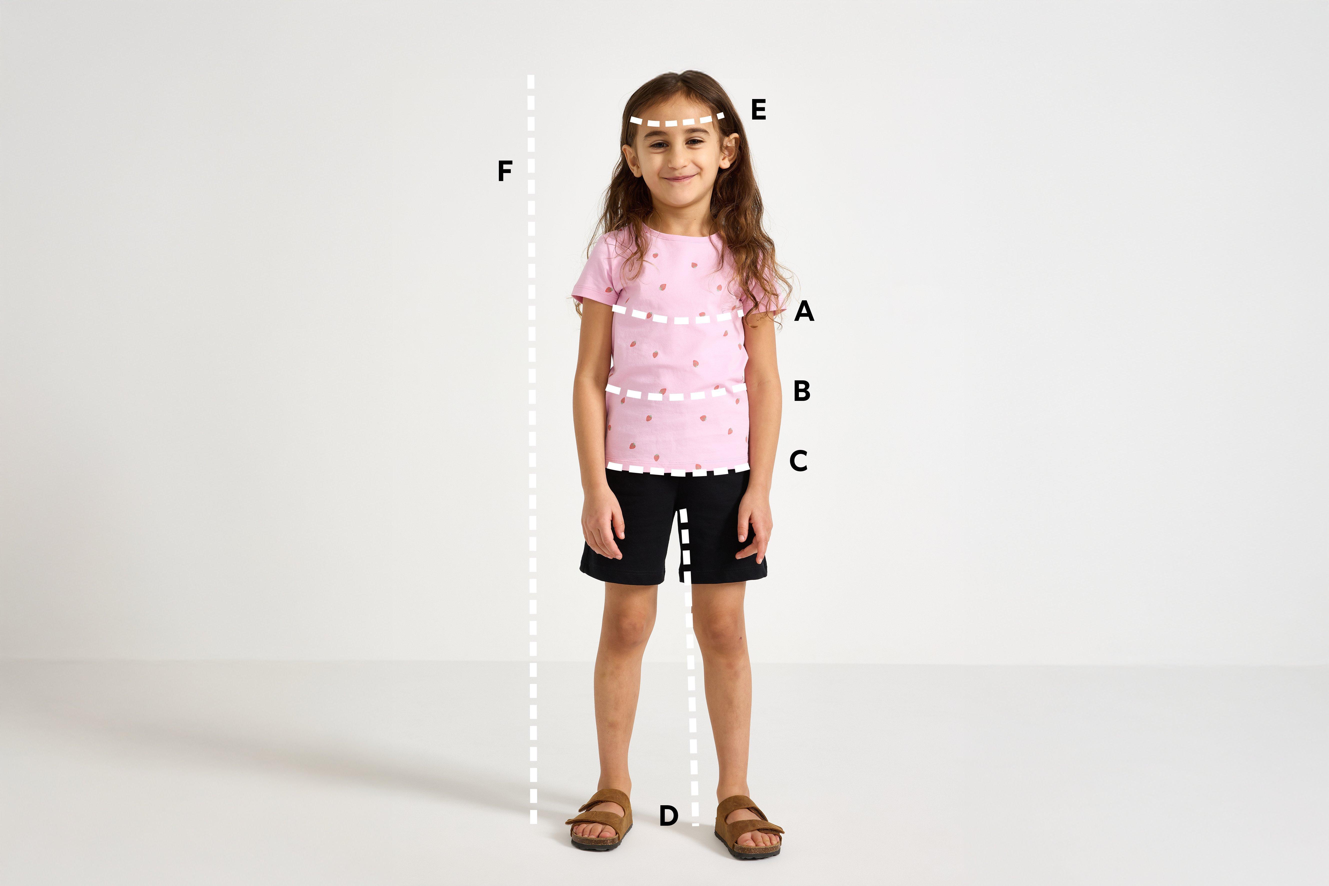 An image showing how to measure your child for children's clothing.