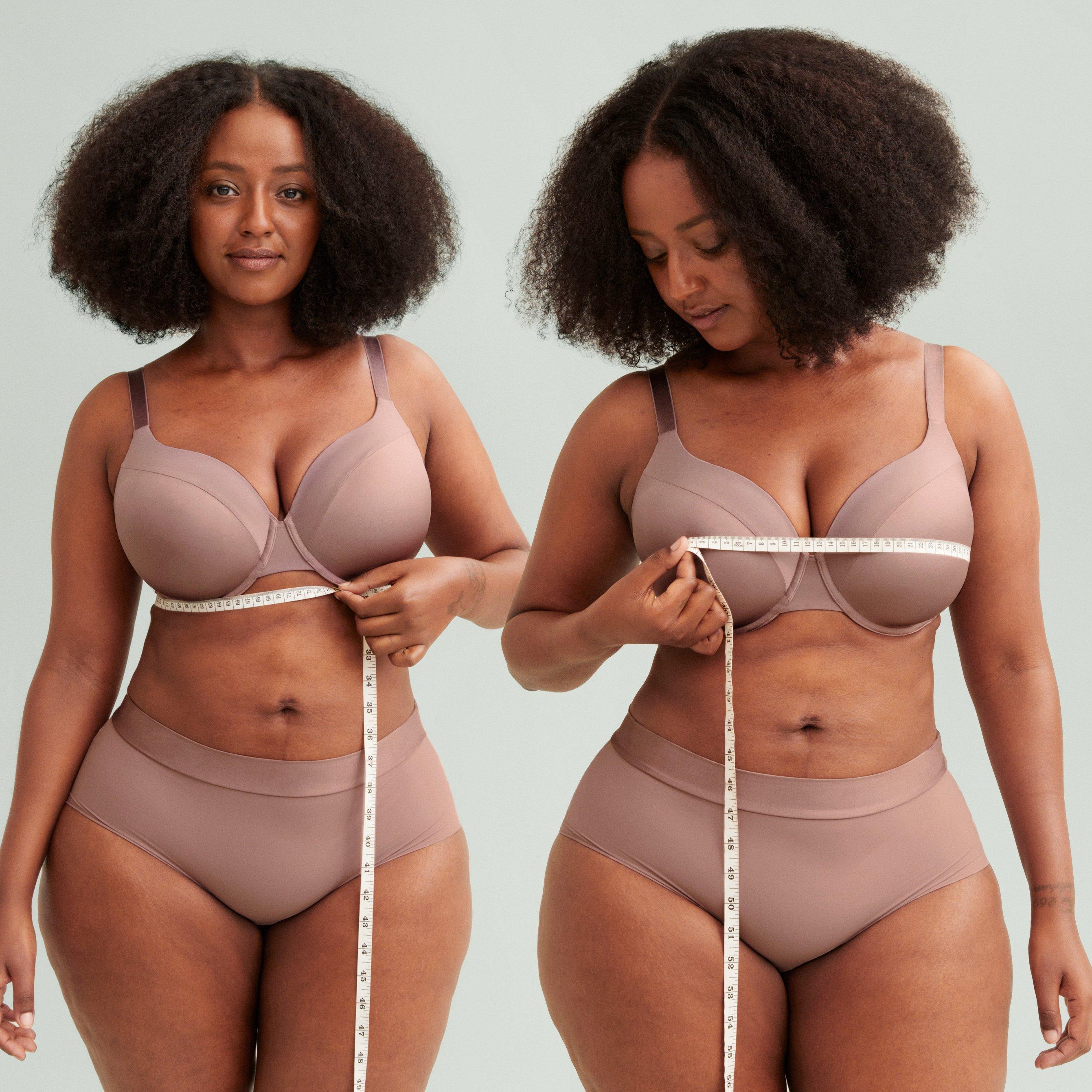 An image showing how to take measurements for a bra.