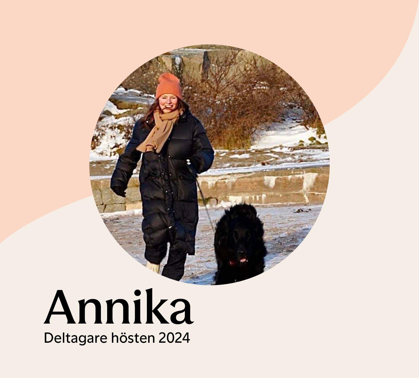 En referensbild på Annika som var deltagare hösten 2024.