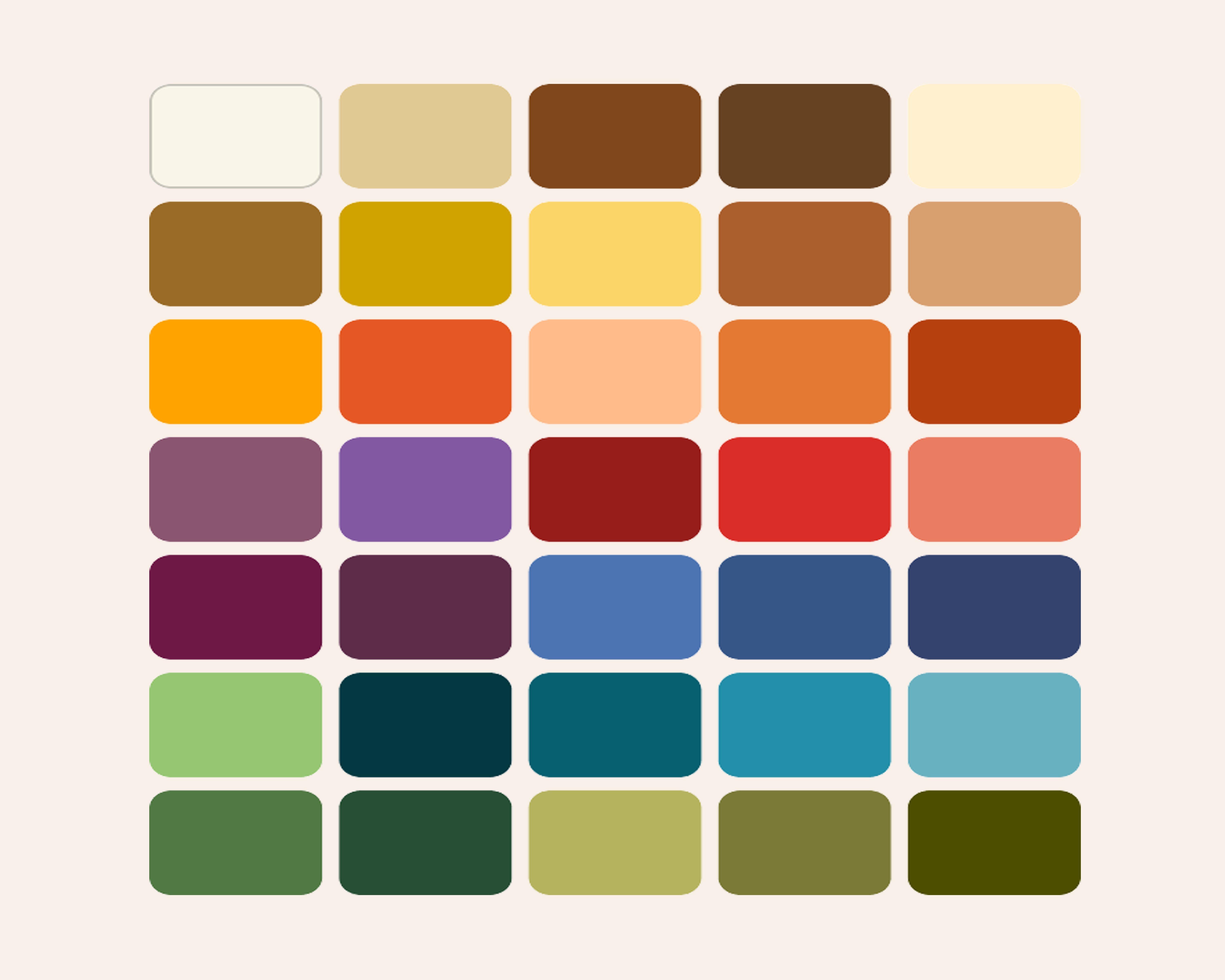 An illustration of a the color chart for autumn.