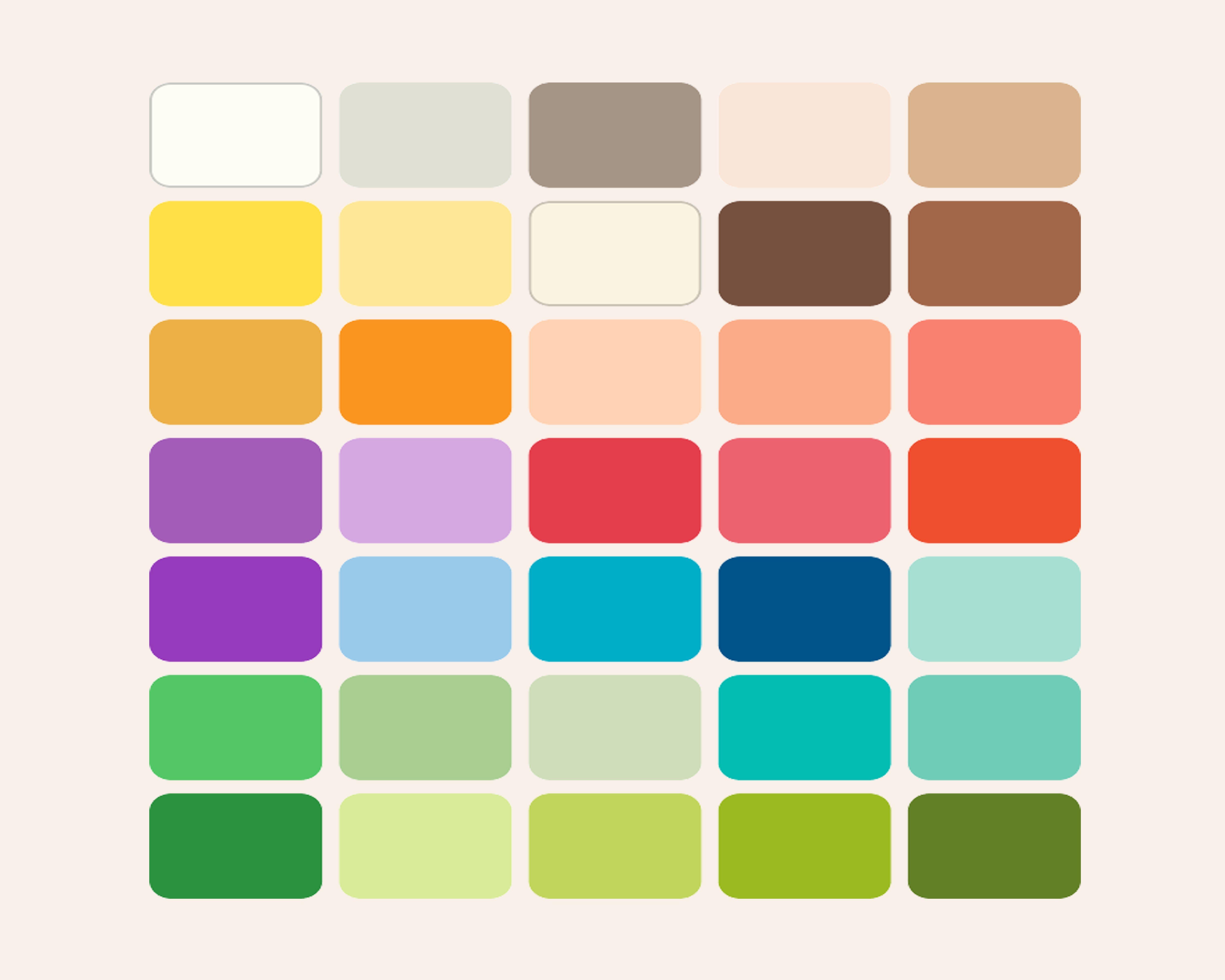 An illustration of a the color chart for the spring.