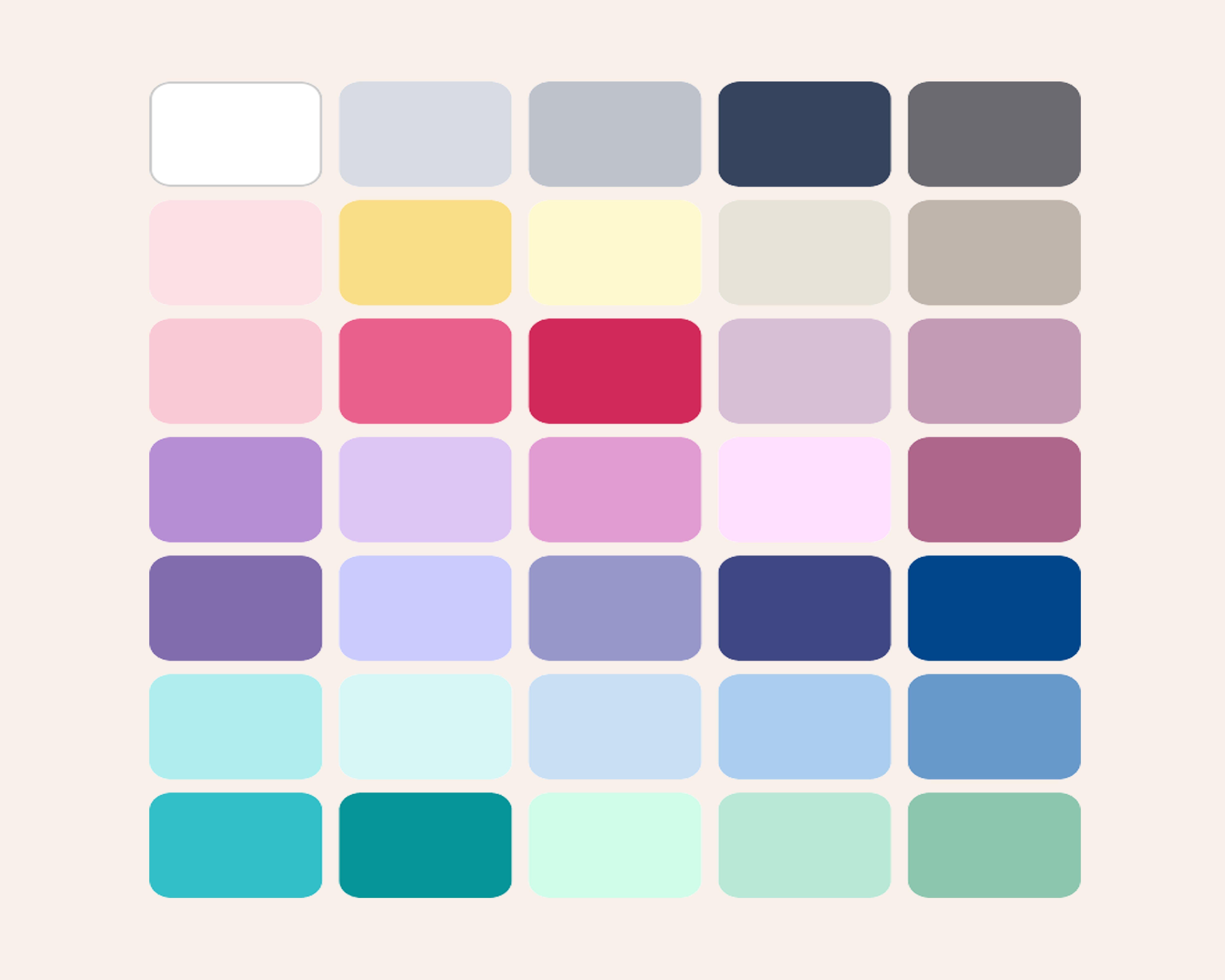 An illustration of a the color chart for the sommaren.