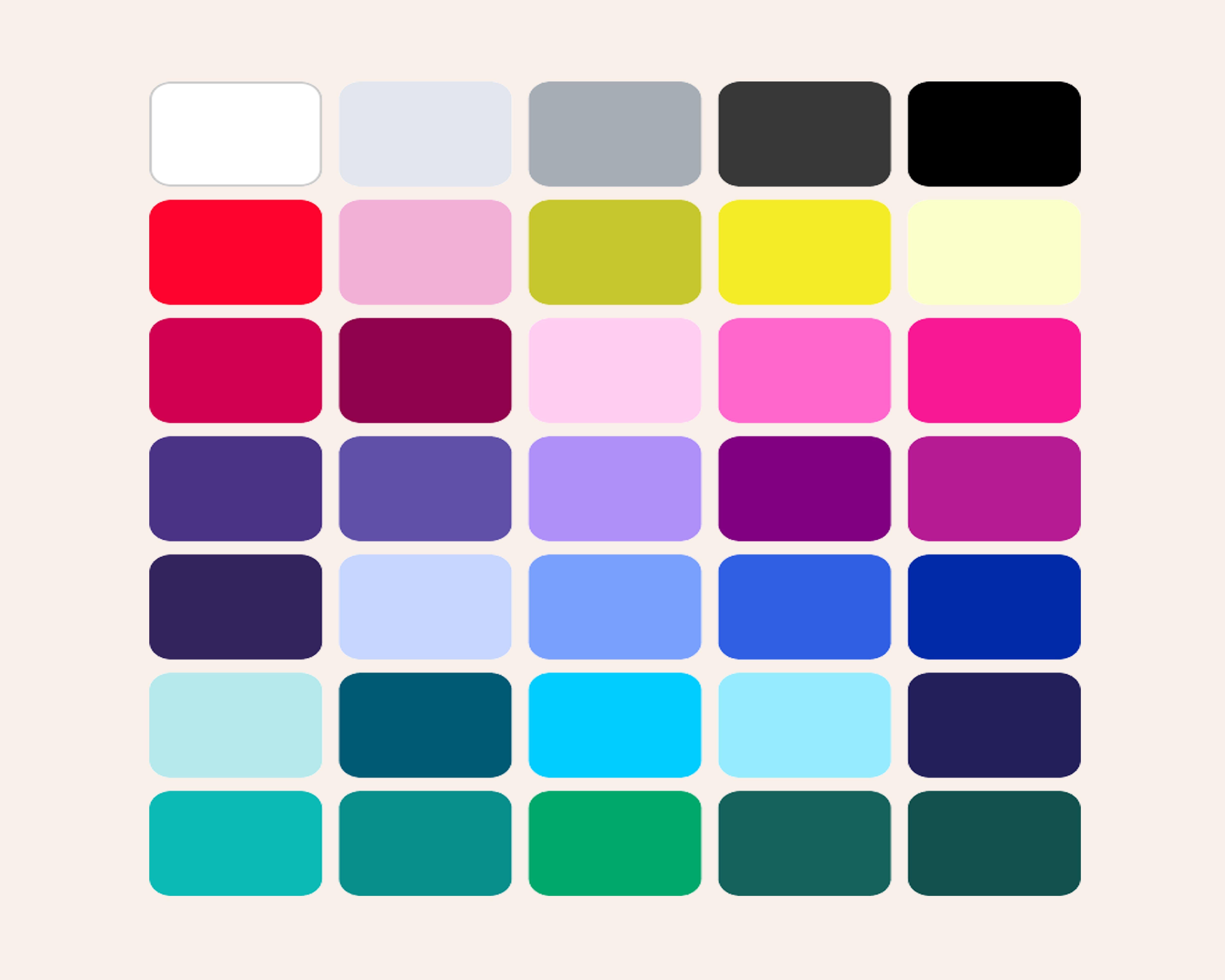 An illustration of a the color chart for winter.