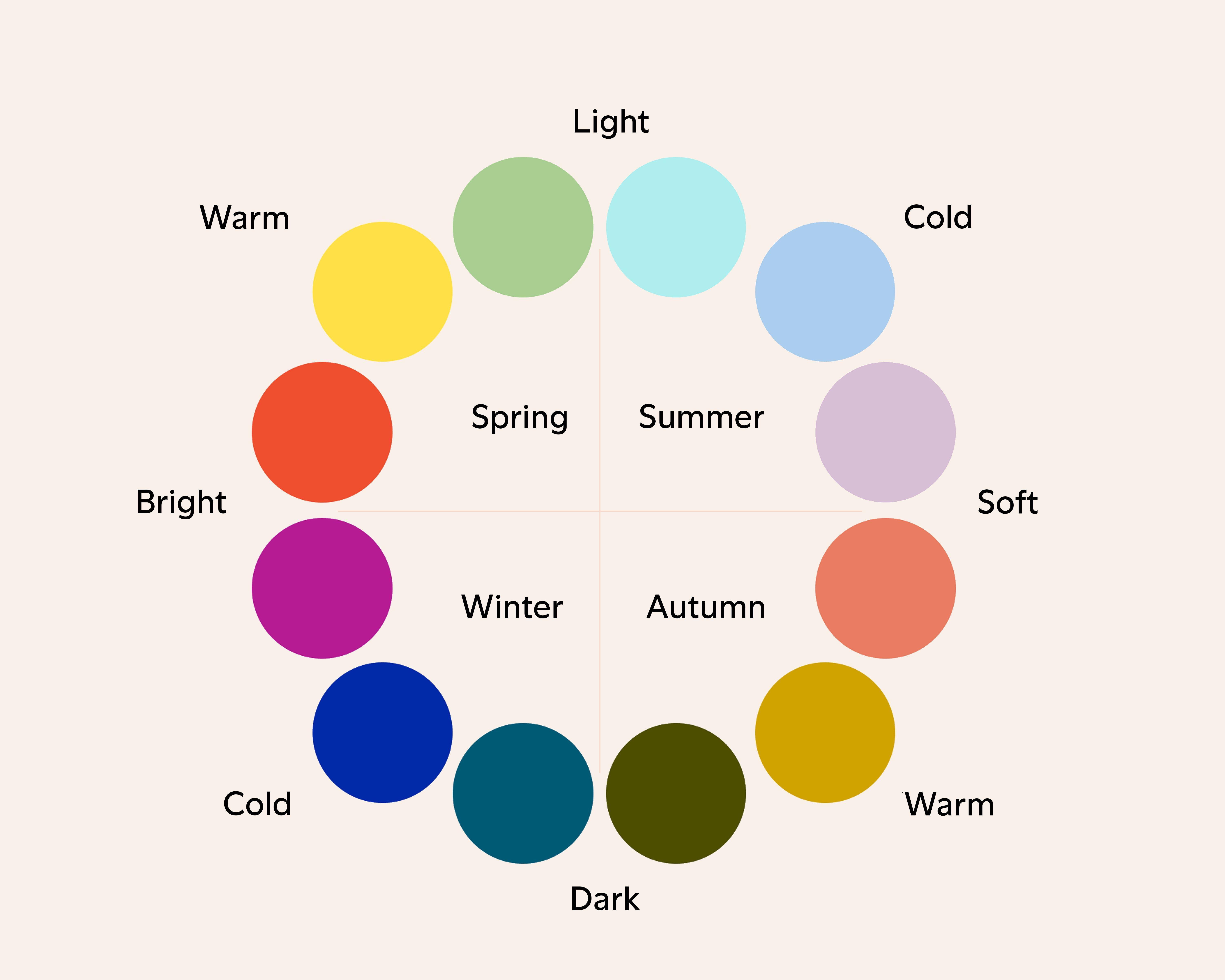 An illustration of the color wheel used to see your season.