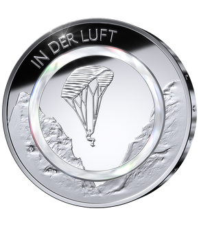 Deutschlands erste 10-Euro-Münze mit Polymer-Ring ''In der Luft''