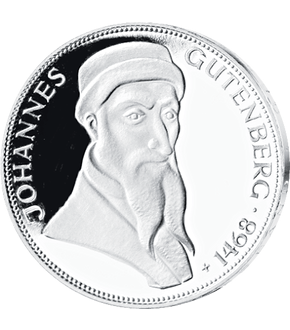 Offizielle 5 DM-Gedenkmünze "Johannes Gutenberg"