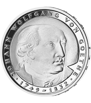 Offizielle 5 DM-Gedenkmünze "Johann Wolfgang v. Goethe"